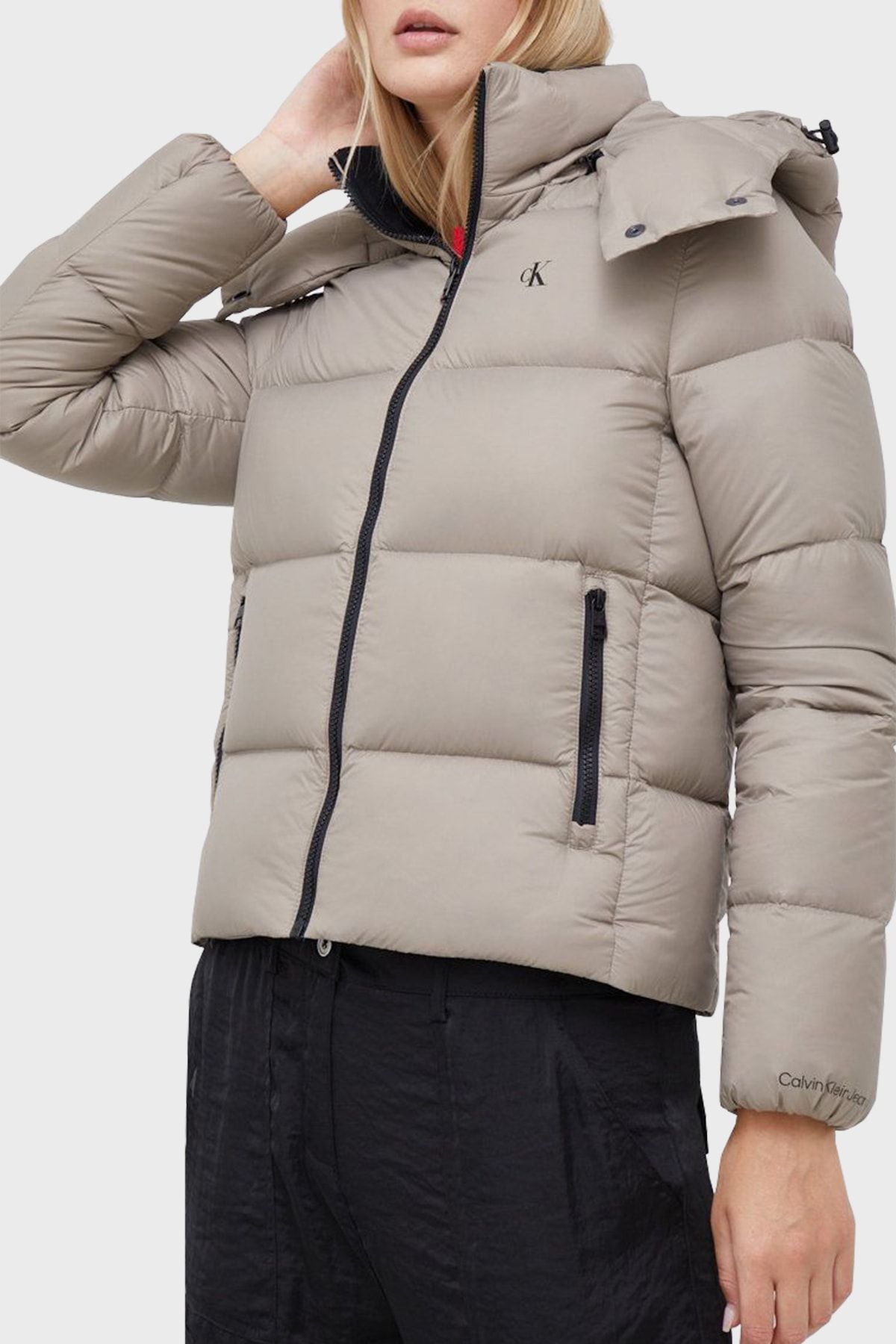 Calvin Klein Winter Jacket - Beige - Puffer - Trendyol