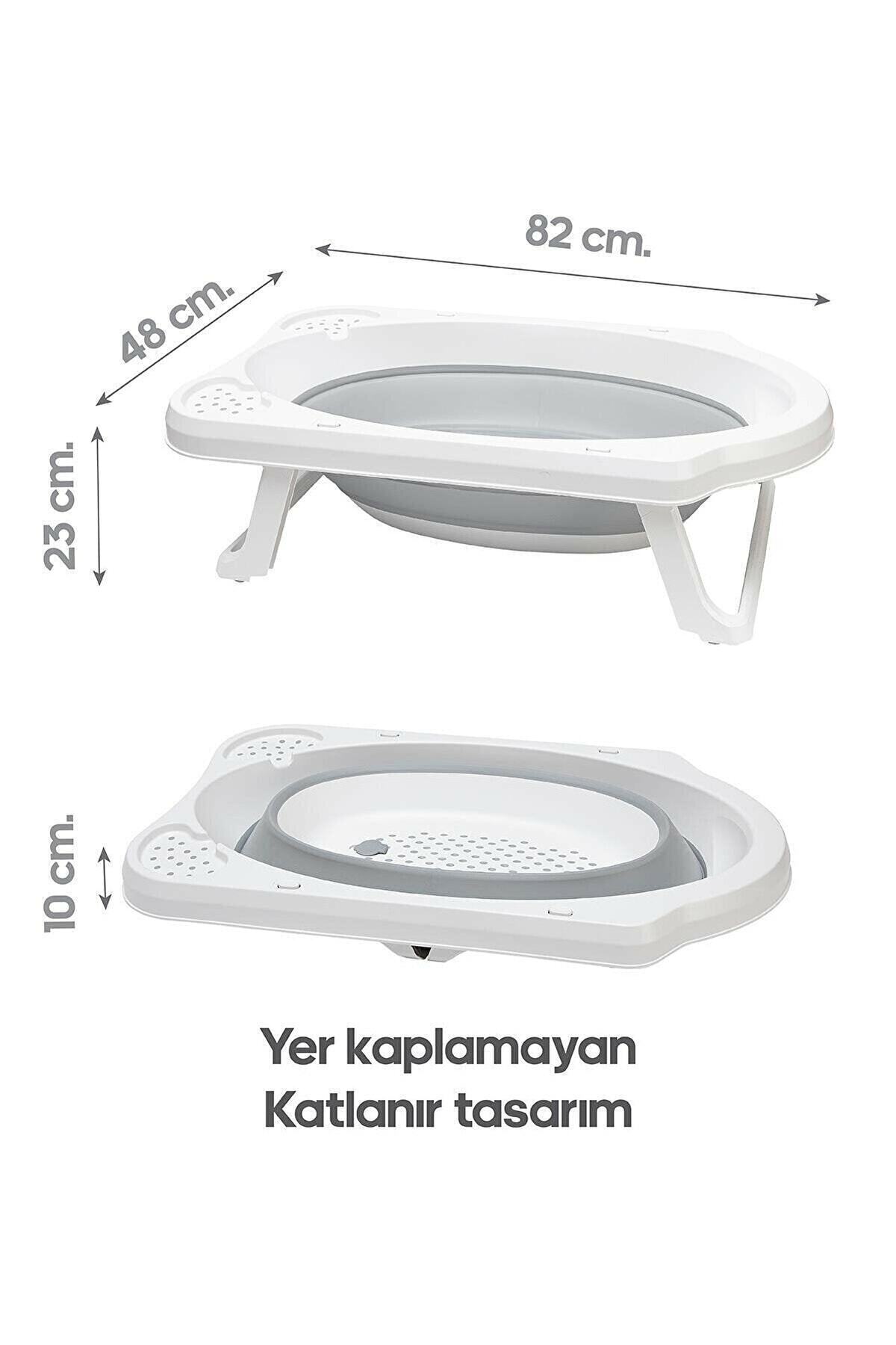 Yenidoğan Bebek Katlanır Banyo Seti Gri 3