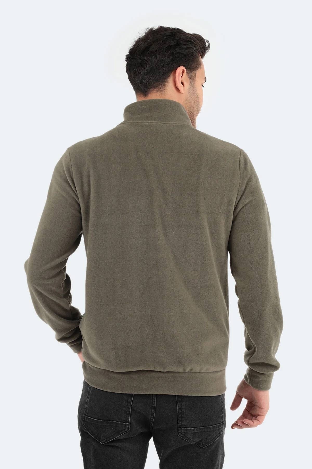 سویشرت اسلازنگر مردانه  خاکی  راسته Regular/رگولار      | Slazenger 23KZ42000149 TR - تصویر 3