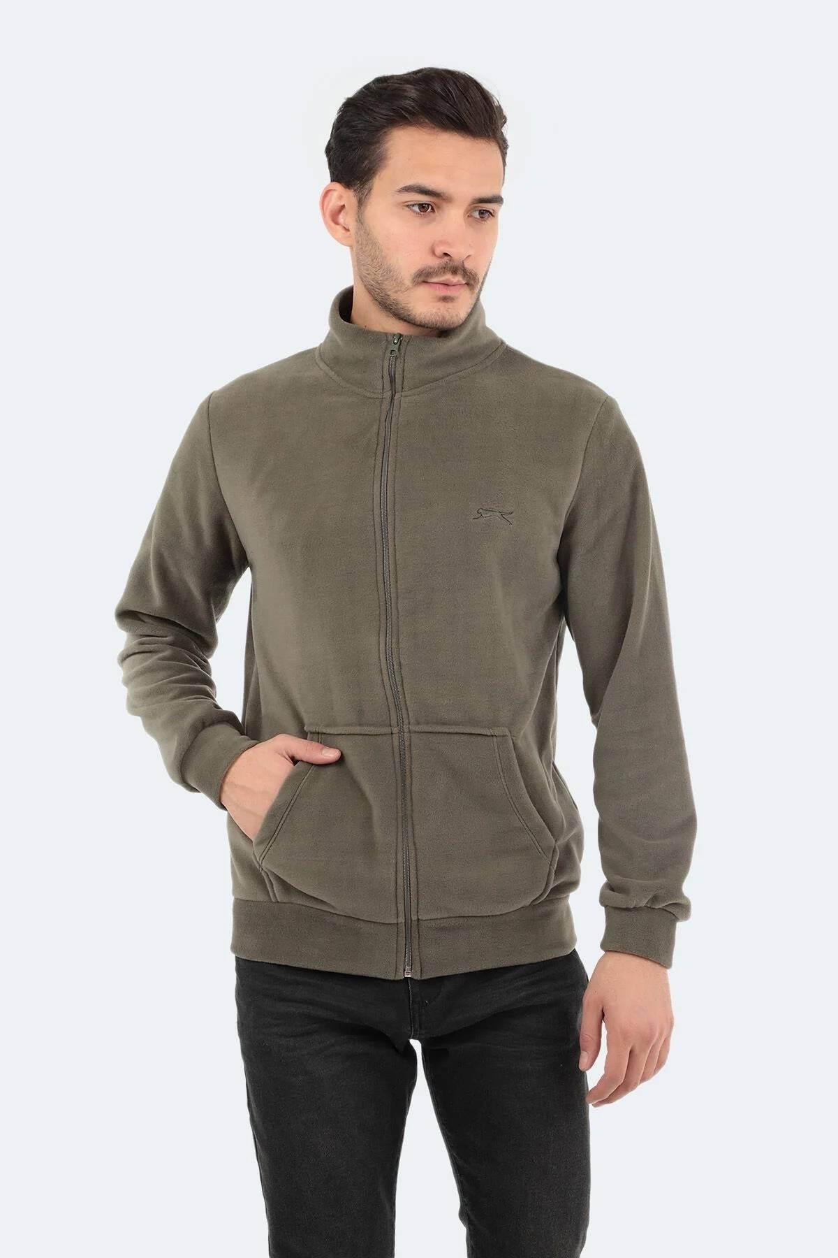 سویشرت اسلازنگر مردانه  خاکی  راسته Regular/رگولار      | Slazenger 23KZ42000149 TR - تصویر 4