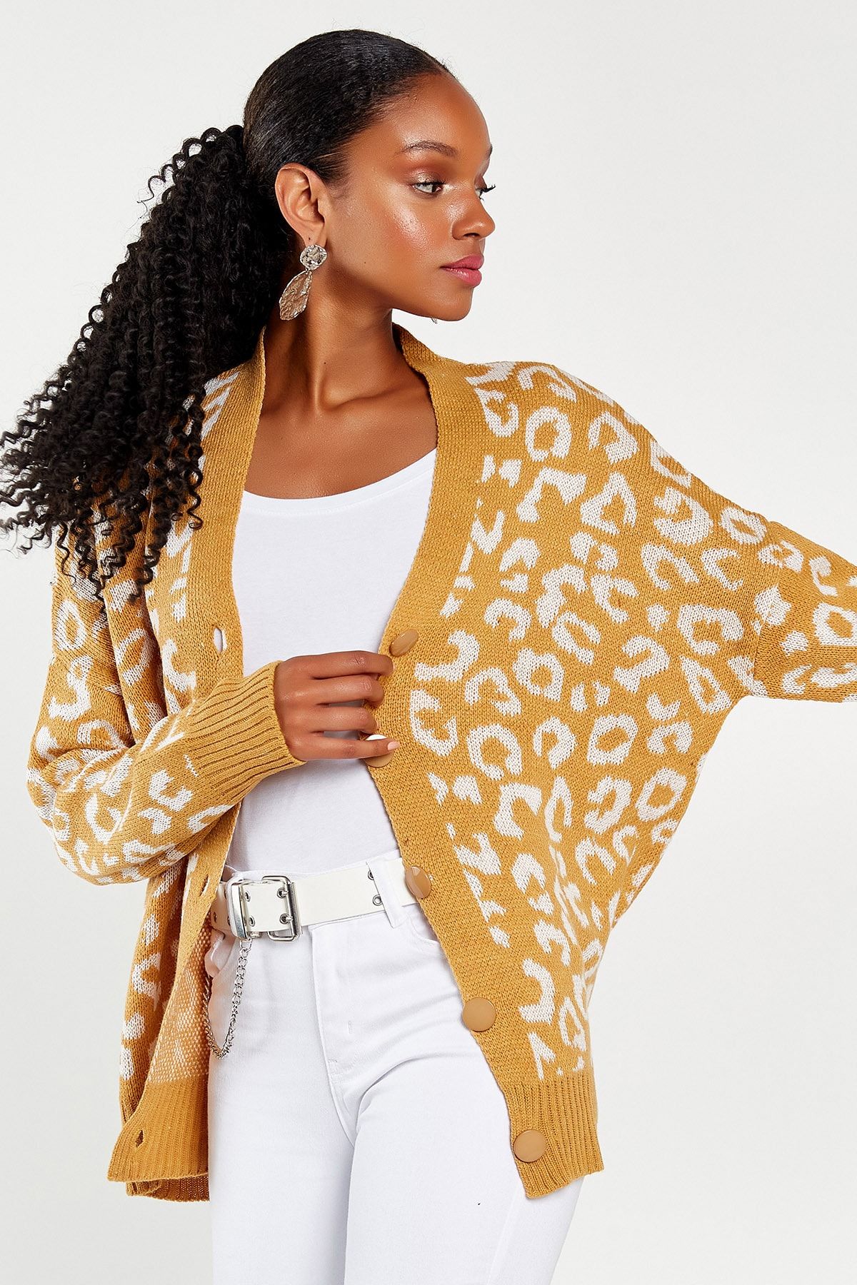 Leopard open sweater outlet