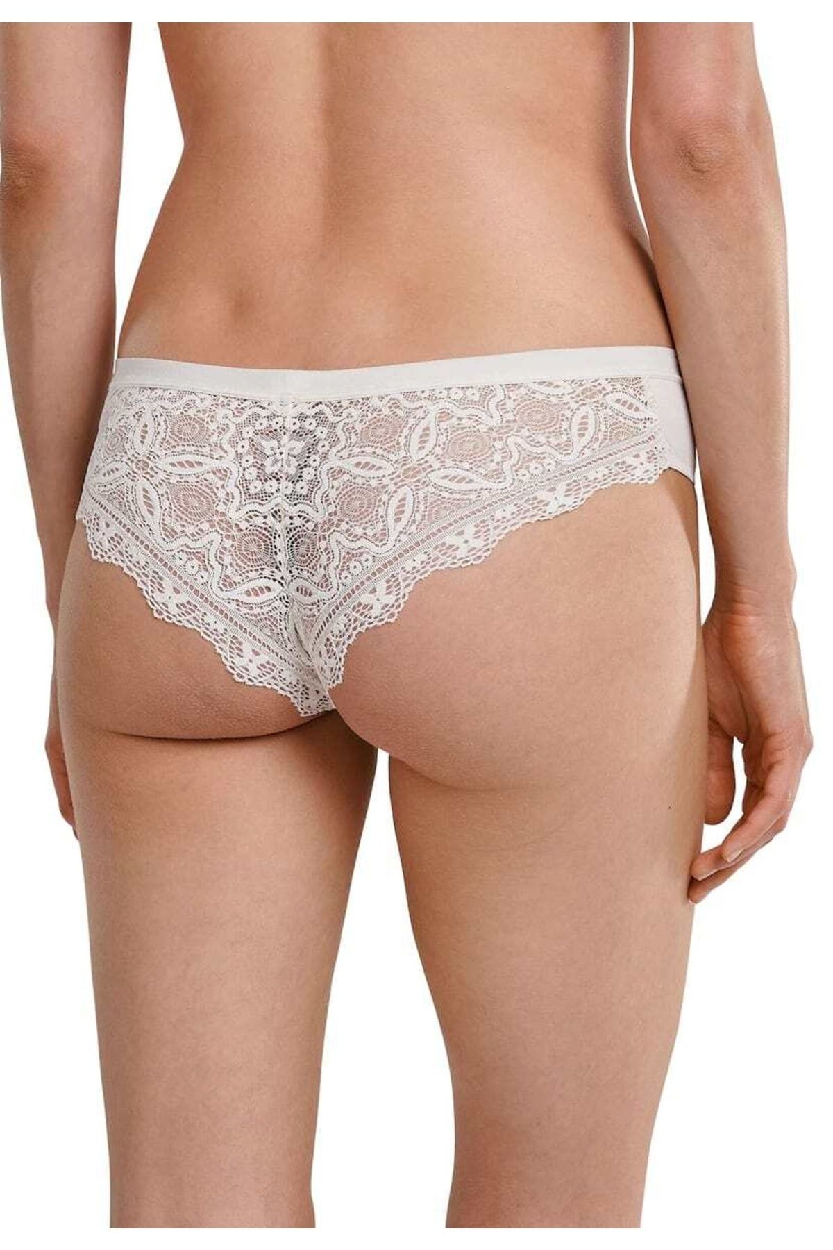 Schiesser-Damen Slip – Brasilianischer Slip, Modal und Spitze, Jersey mit Spitze, einfarbig 2