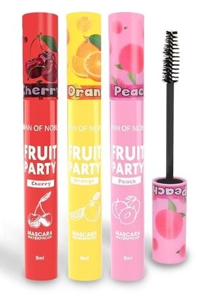 3'lü Set Fruıt Party Çilek Portakal Şeftalli Içerikli Waterproof Maskara 8 ml IMNBSTMSKR