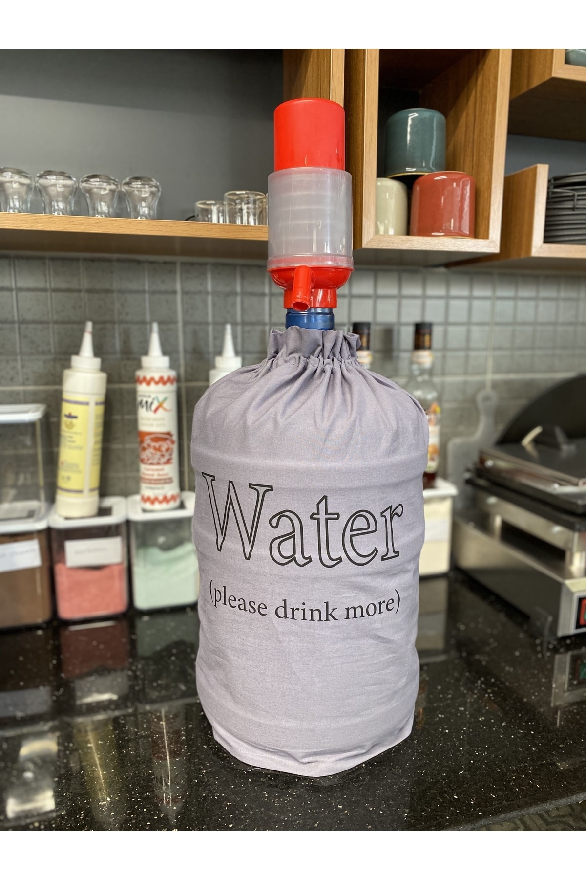 BAGAND Gri Damacana Kılıfı (water Please Drink) Baskılı