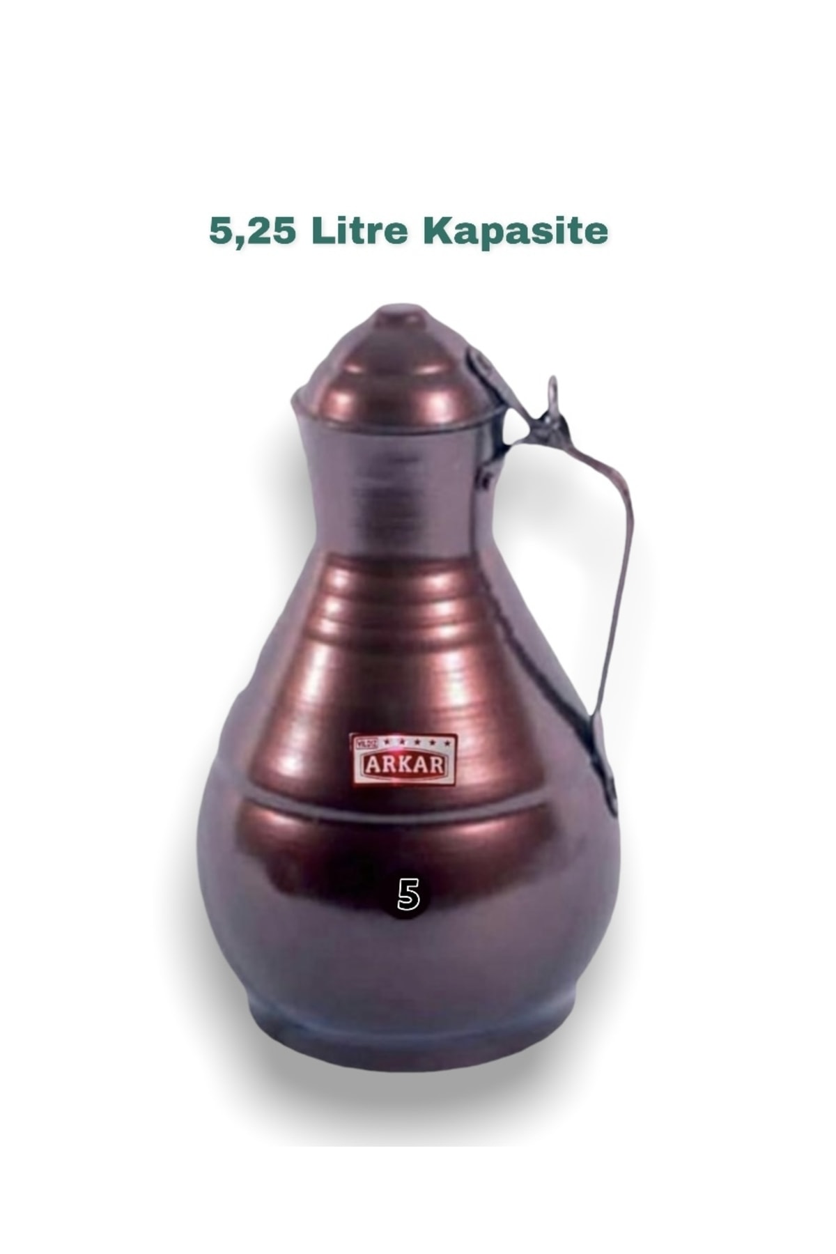 YILDIZ ARKAR Alüminyum Boyalı Tombik Güğüm Ibrik 5,25 Litre No 5