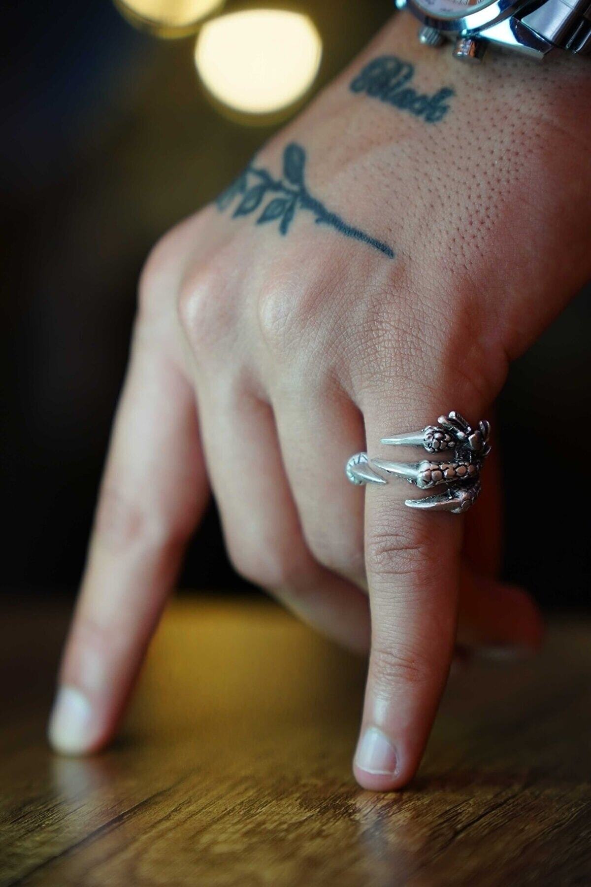 axexuar-Claw Model Adjustable Black Men's Women's Ring 4