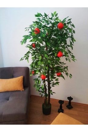 Yapay Portakal Ağacı 1.70 Mt Boy Turunç Meyve Ağacı Gerçek Doku Doğal Görünüm turunç 5