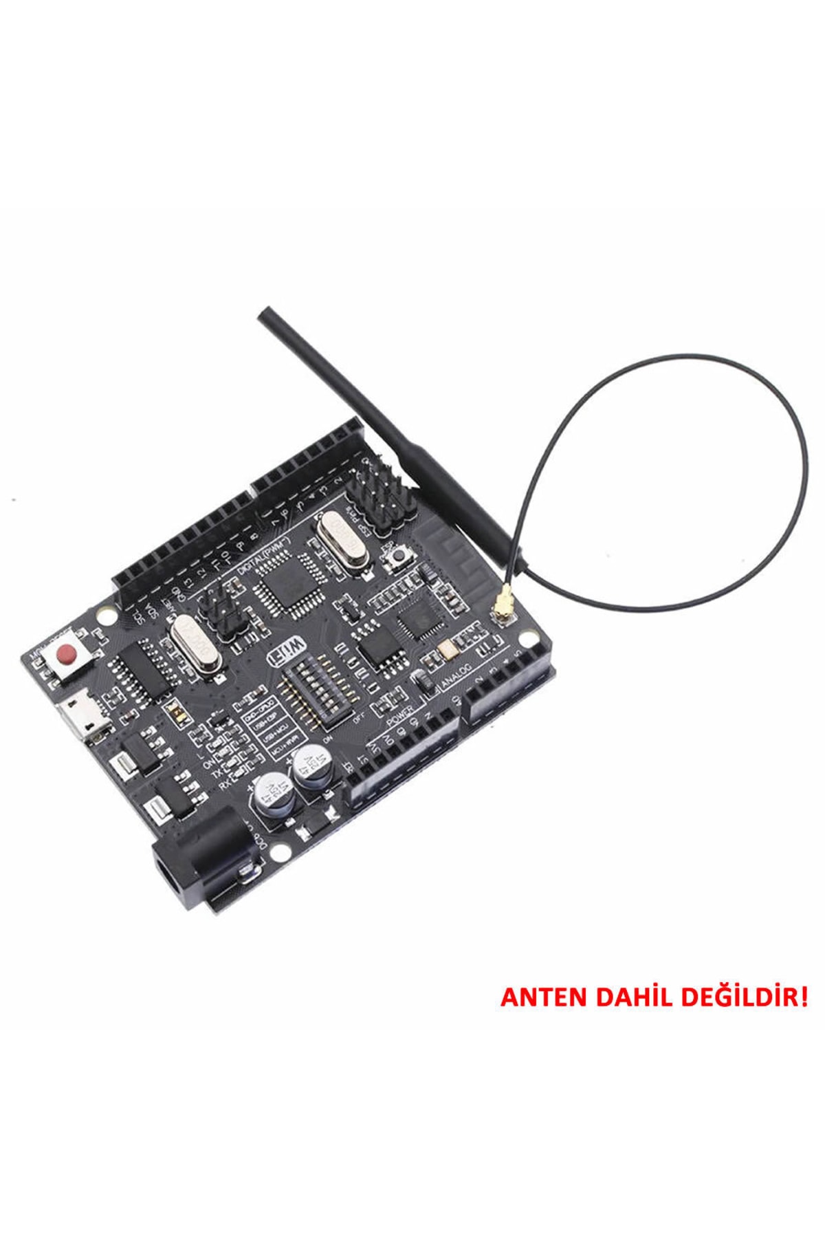 Resim ROBİZ Arduino Uno R3 Wifi Esp8266 Ch340 Micro Usb 32mbit Kablosuz Internet Kod Geliştirme Eğitim Kartı 