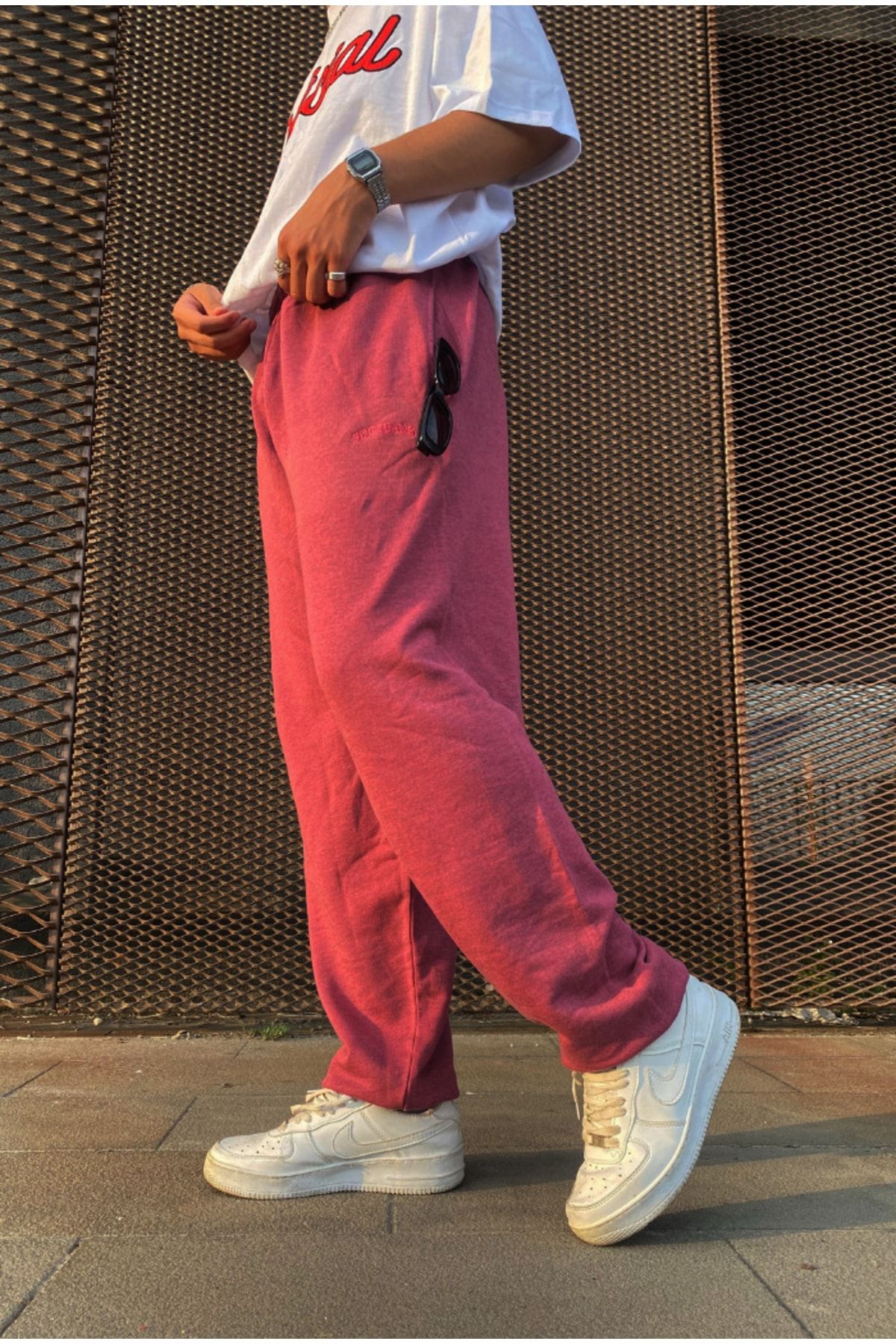 Renkli Store Bdg Oversize Loose Fit Unisex Sweatpants with Pockets
