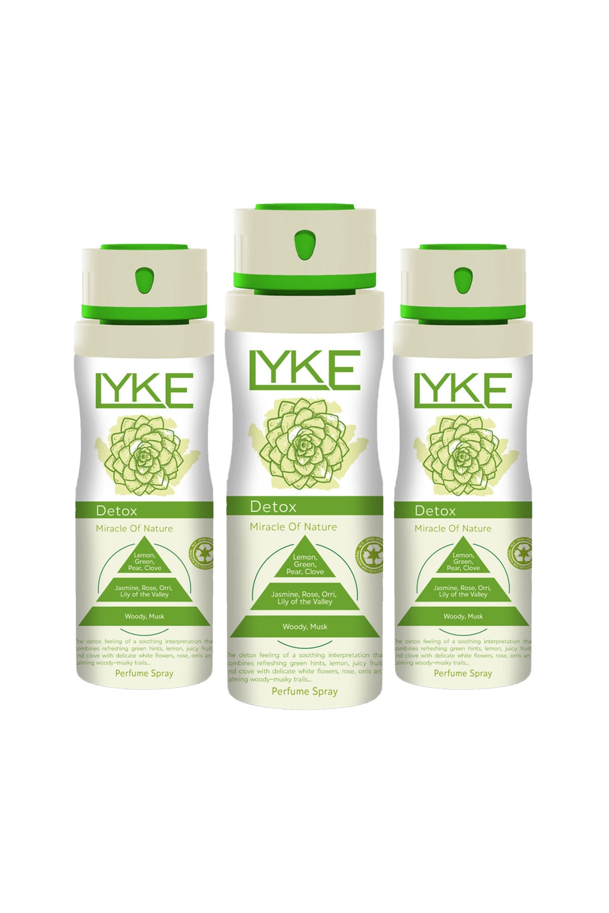 Lyke Miracle Of Nature Detox Kadın Deodorant Sprey 200 Ml X 3 Adet