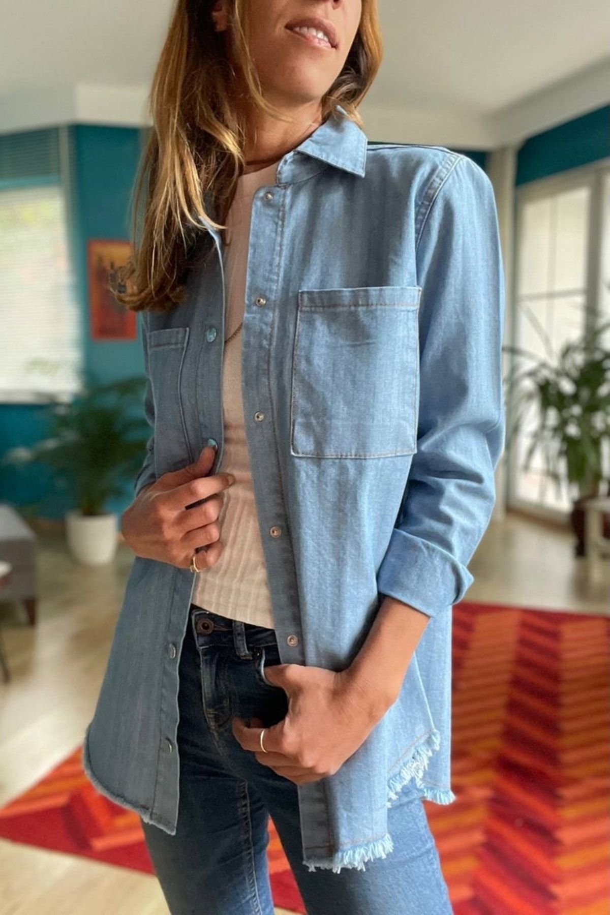 Denim shirt on sale pocket