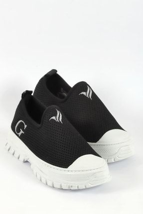 Siyah Beyaz Unisex Erkek Kadın Triko Sneakers Spor Ayakkabı G-flex G-FLEX