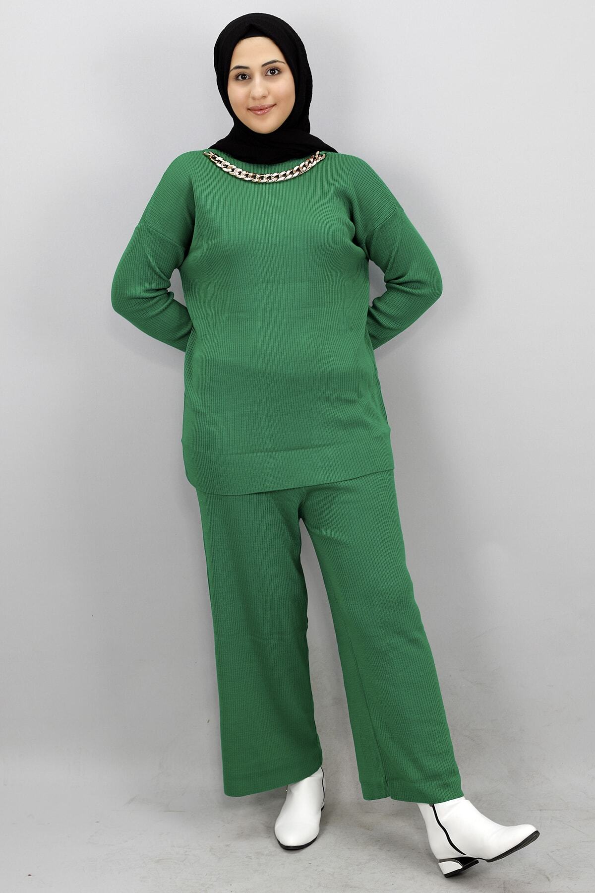 Butik-Turtleneck Chain Detailed Knitwear Set 3