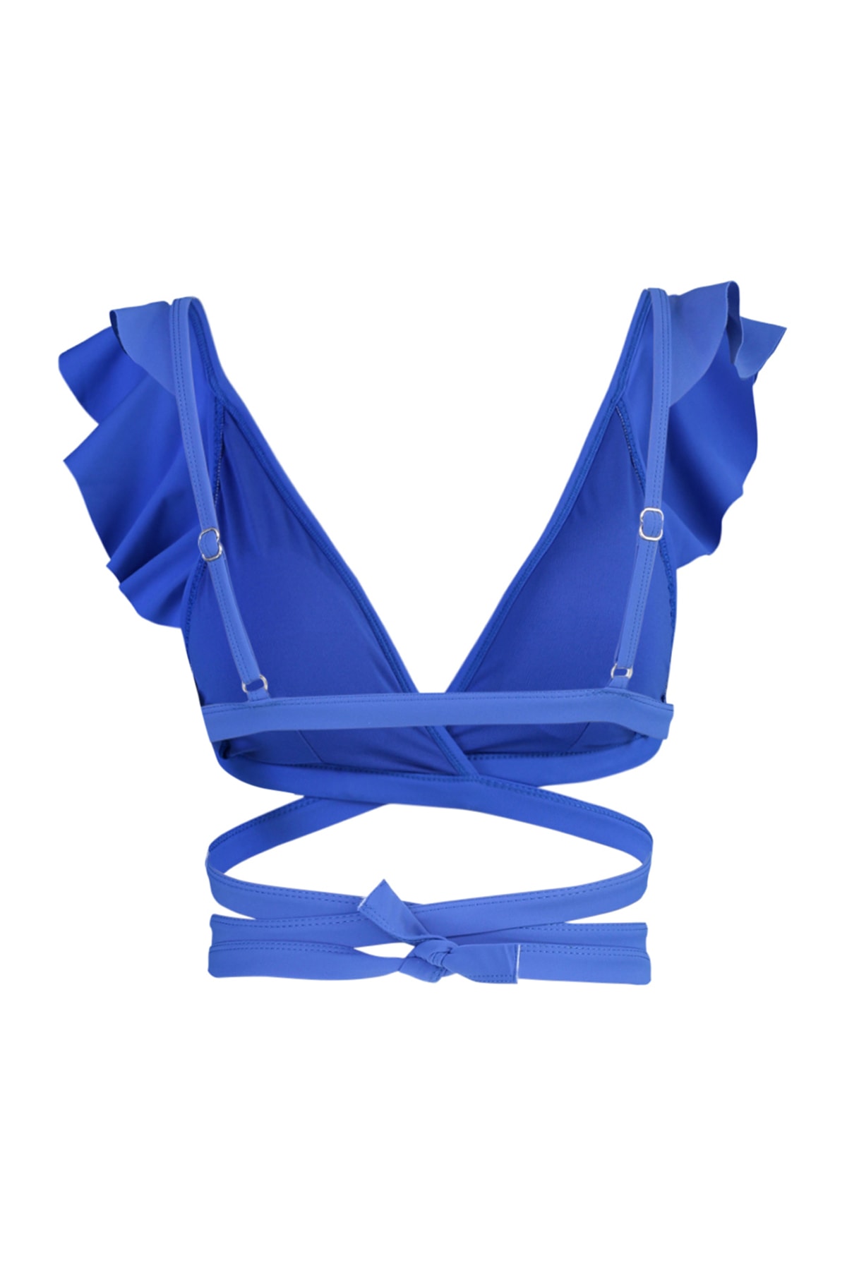 Trendyol Collection-Saks Triangle Flounce Bikini Top TBESS23BU00210 8