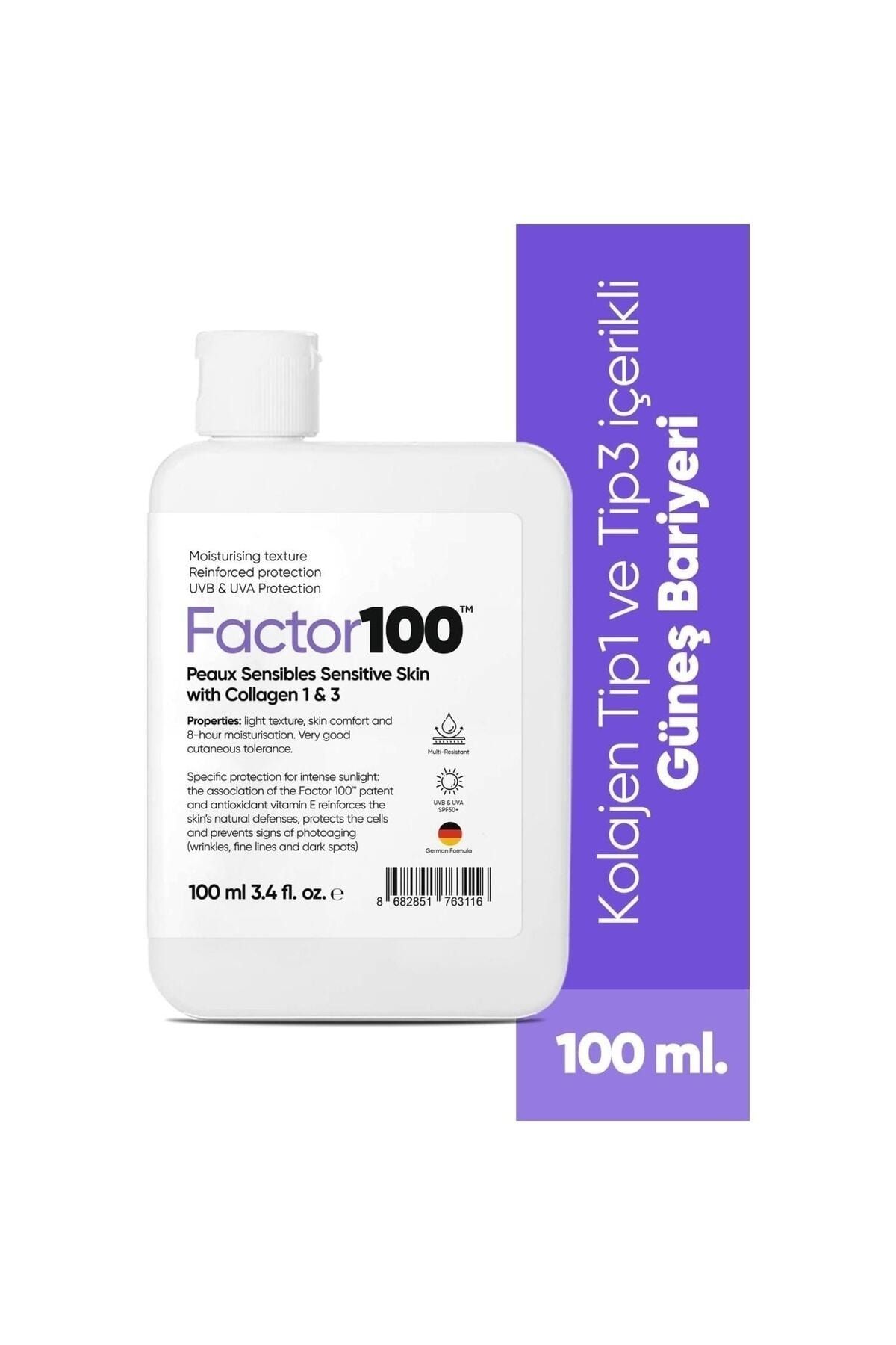 FACTOR100 Güneş Kremi Spf50+ 100 Ml 8682851763116