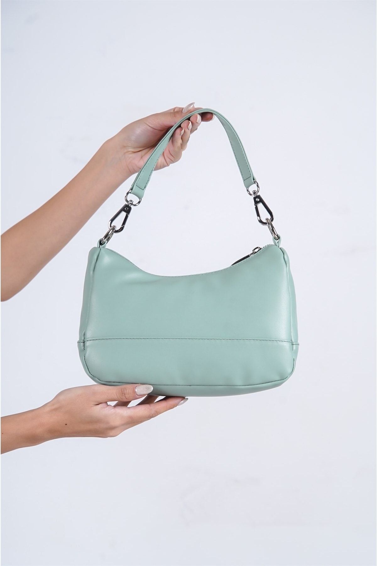 Mint green shop baguette bag