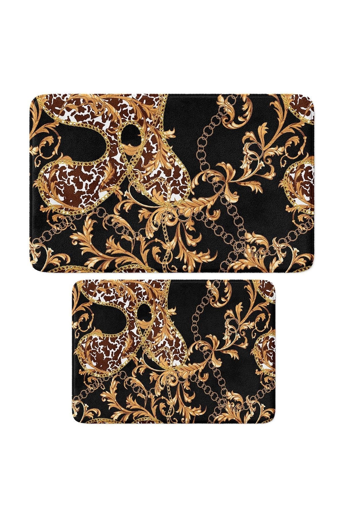 Cute Printed 2-Piece Bath Mat Set - Non-Slip Base, Machine Washable, 50x80cm And 40x60cm