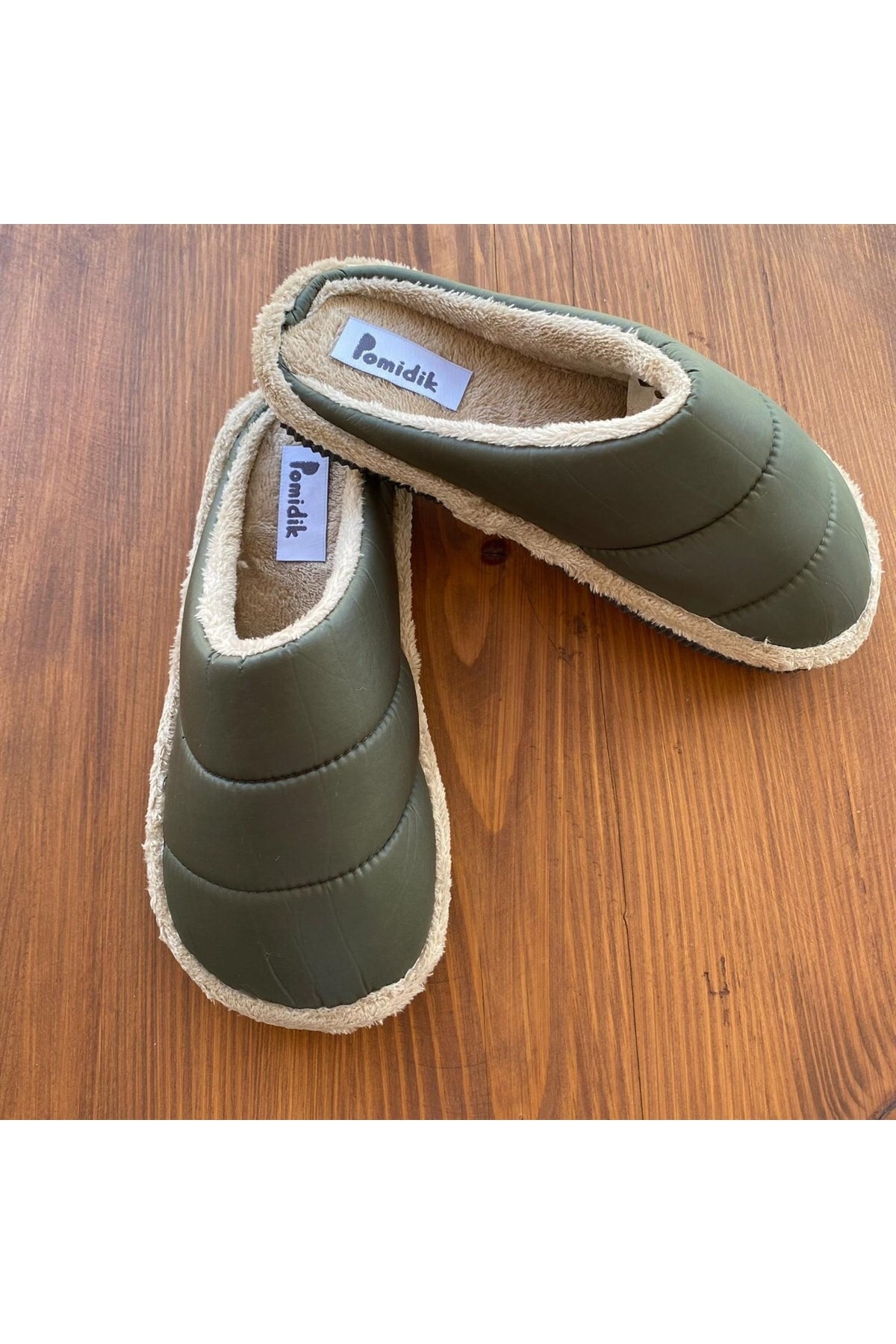  دمپایی راحتی زنانه جلو بسته سبز تیره