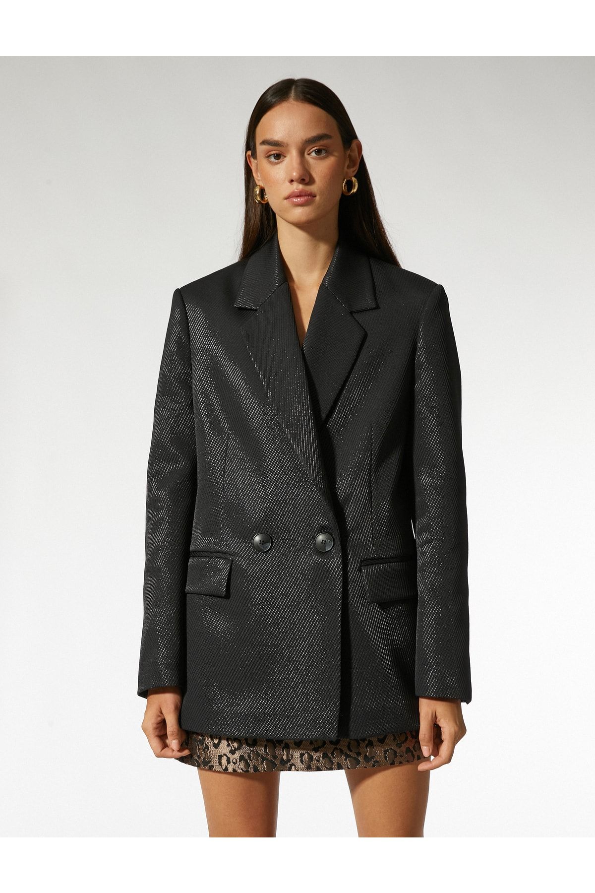 Koton-Übergroße Blazerjacke aus Jacquard 4