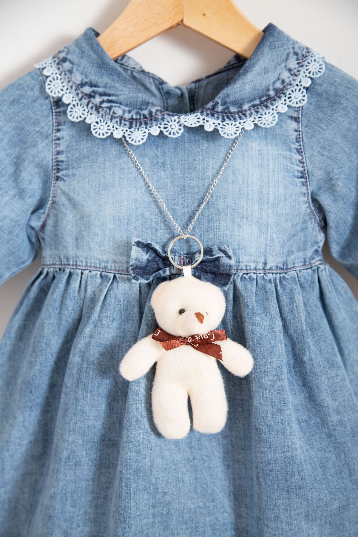 wianna baby Wianna Baby Suit and Toy Denim Dress Trendyol