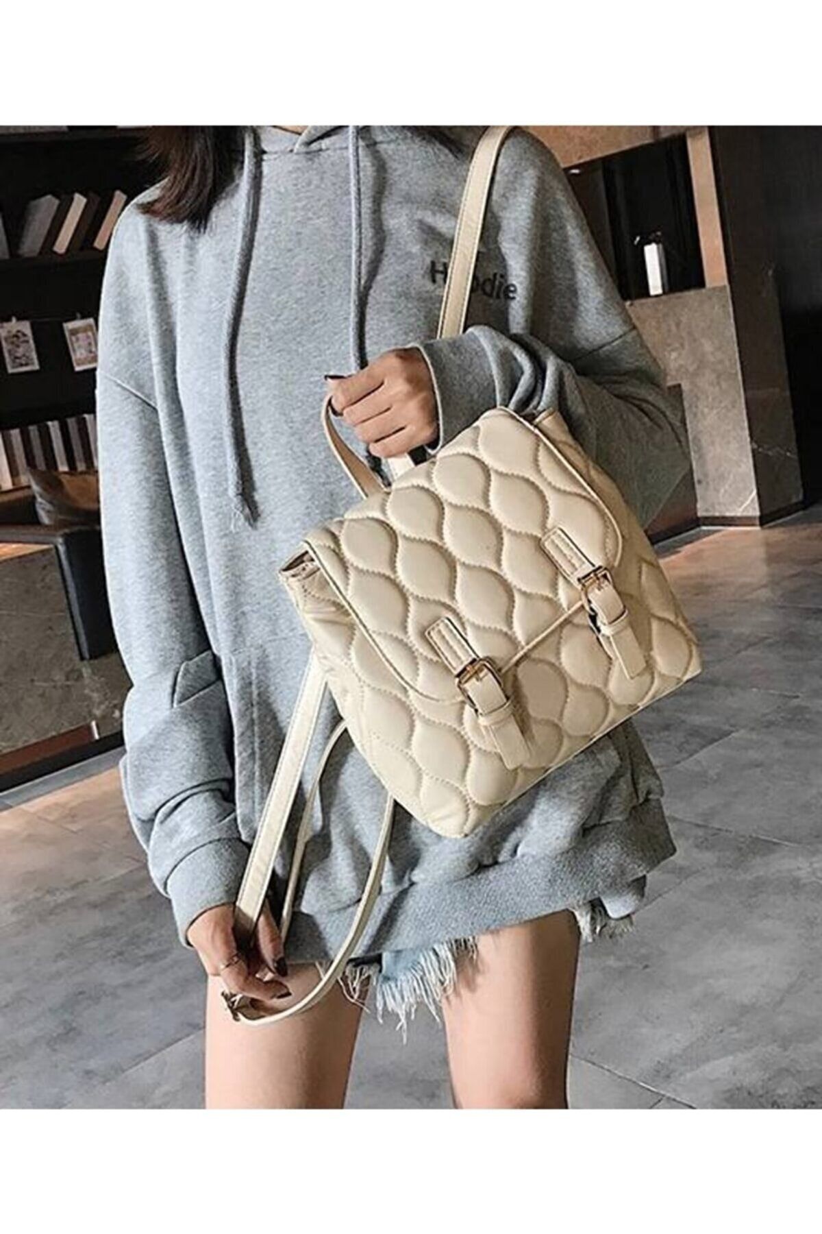 Beige deals school backpack