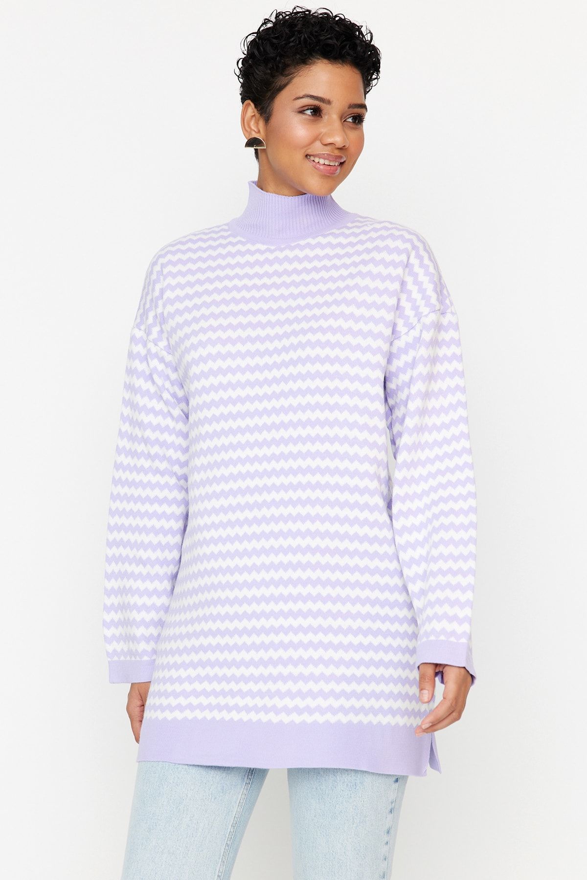 Trendyol Modest Pullover Lila Regular Fit