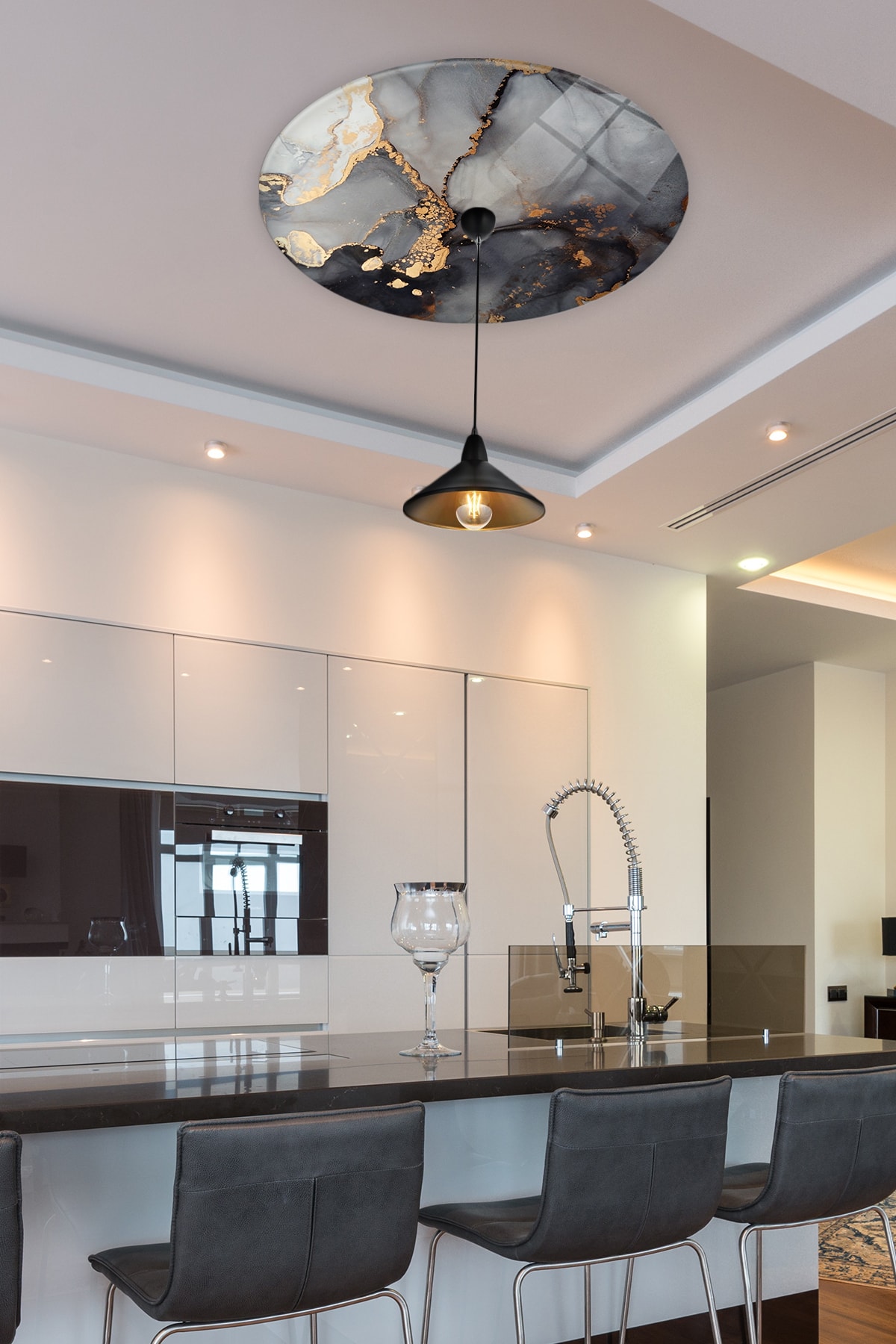 Glass Chandelier Hub | Stark Marble | 50cm X 50cm