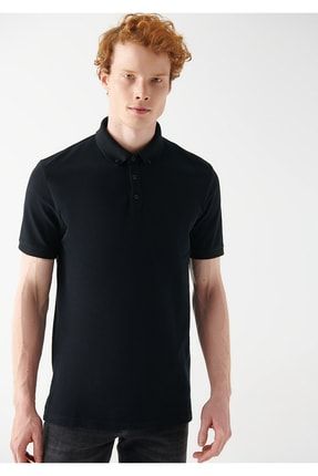 Siyah Polo Tişört Fitted / Vücuda Oturan Kesim 063247-900