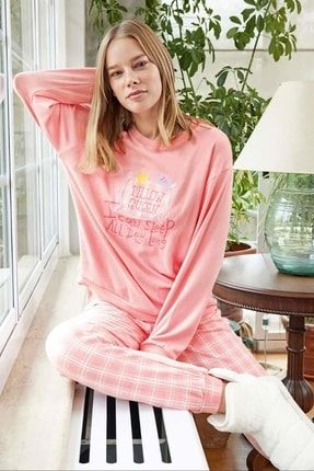 Ekoseli Pillow Queen Thermal Kadın Pijama Takımı AY30019