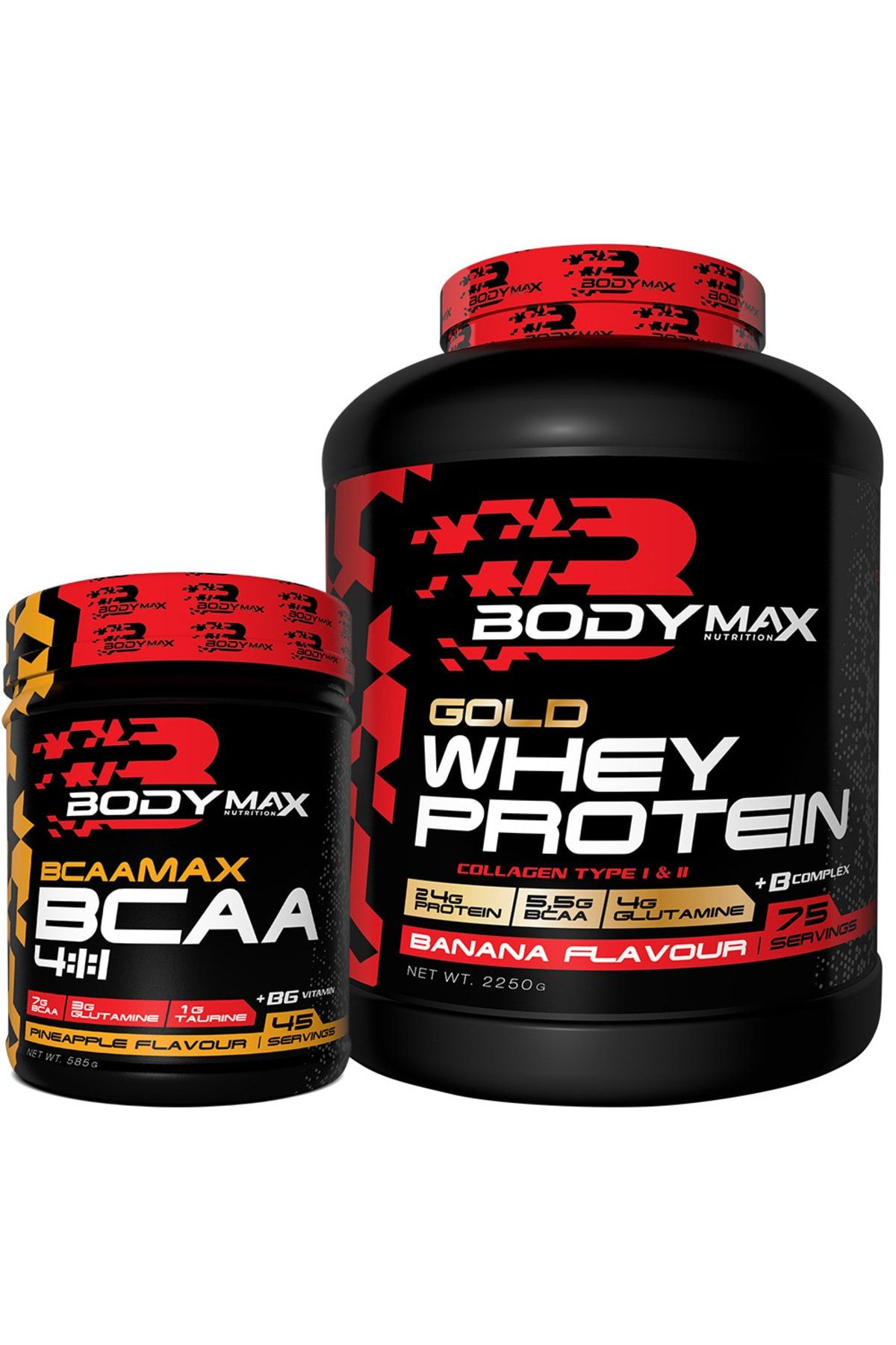 BODYMAX Gold Whey Protein 2300gr Muz Bcaamax 1 Ananas 585gr Kombinasyonu