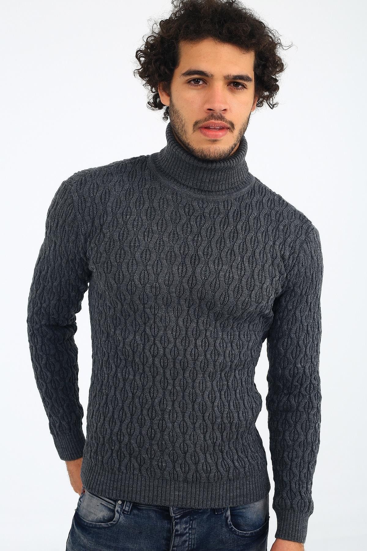 Thick black sales turtleneck sweater mens