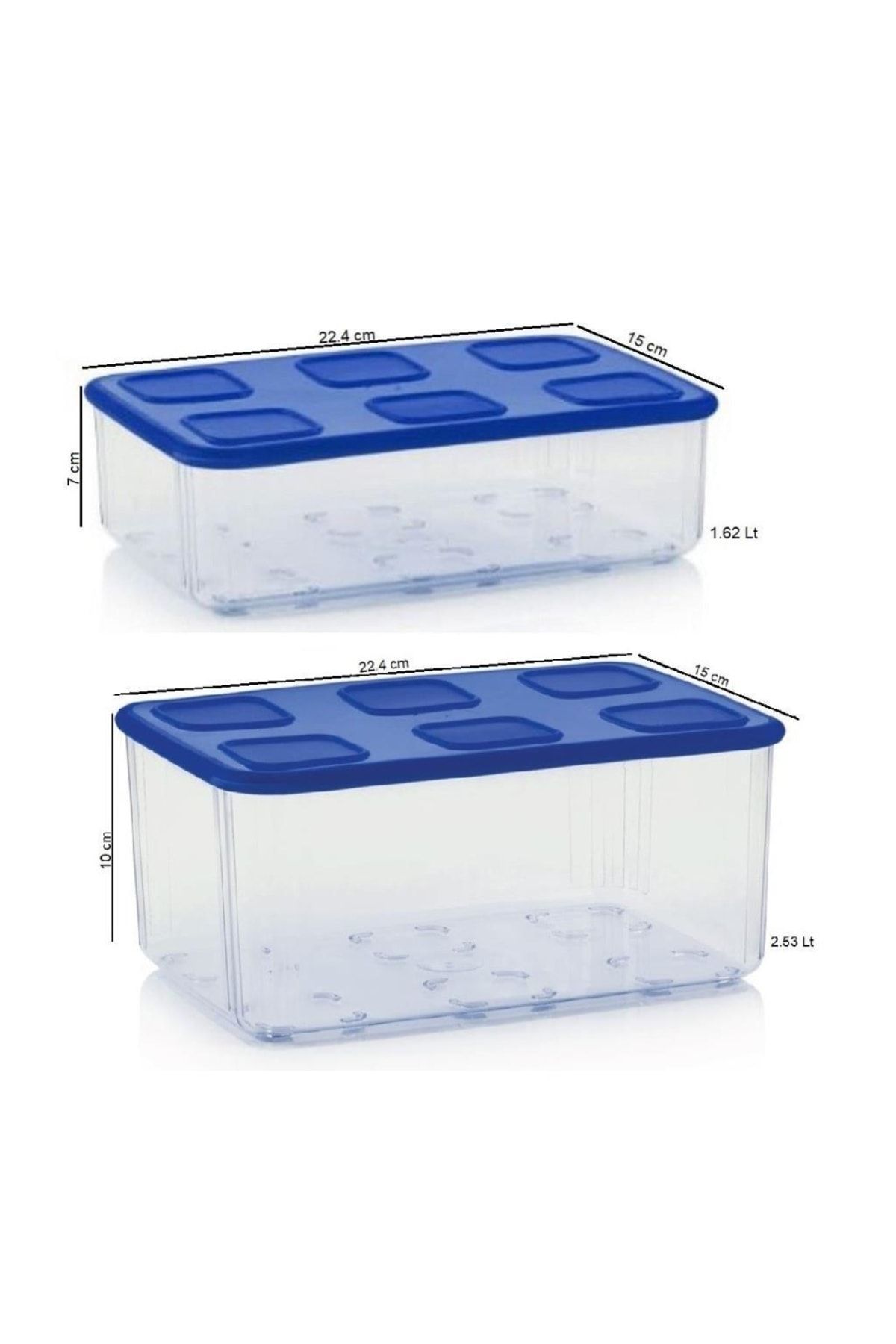 Tupperware-Transparent Modular Container 2-Piece 1.62-2.53 Lt Storage Container 2