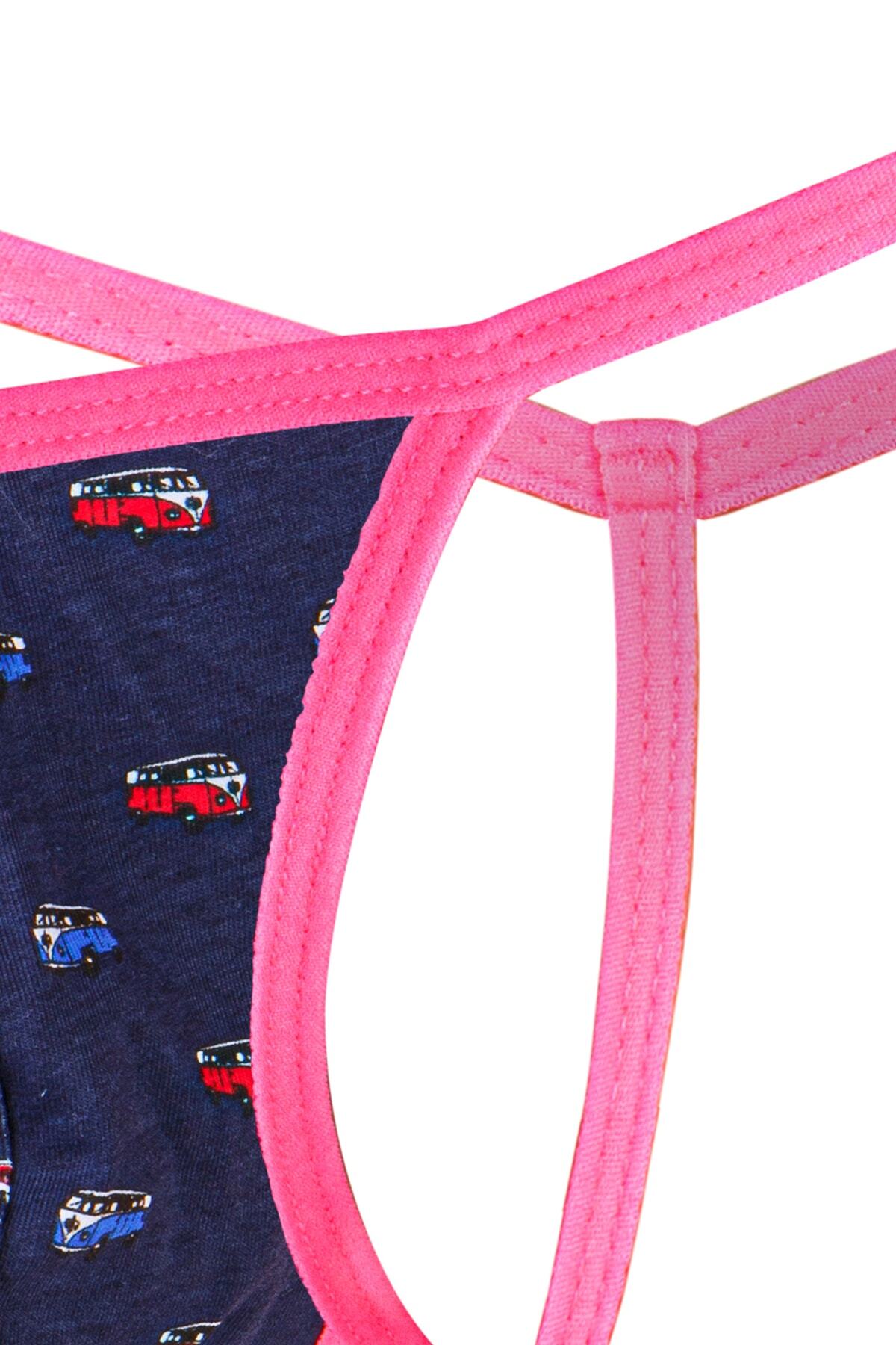 darkzone-Tanga pentru bărbați, albastru închis, cu model de microbuz elastic neon 3