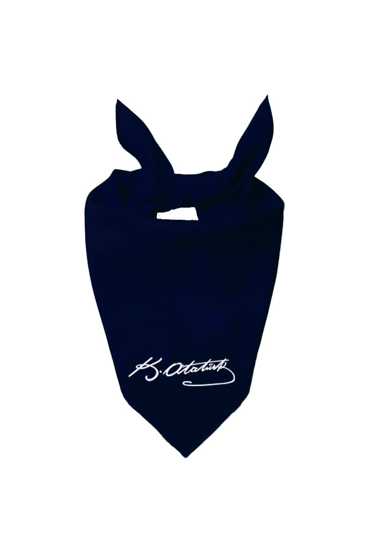 Tasarım Trend Ayyıldız Ve K.atatürk Imzalı Tasarım Tek Renk Fular