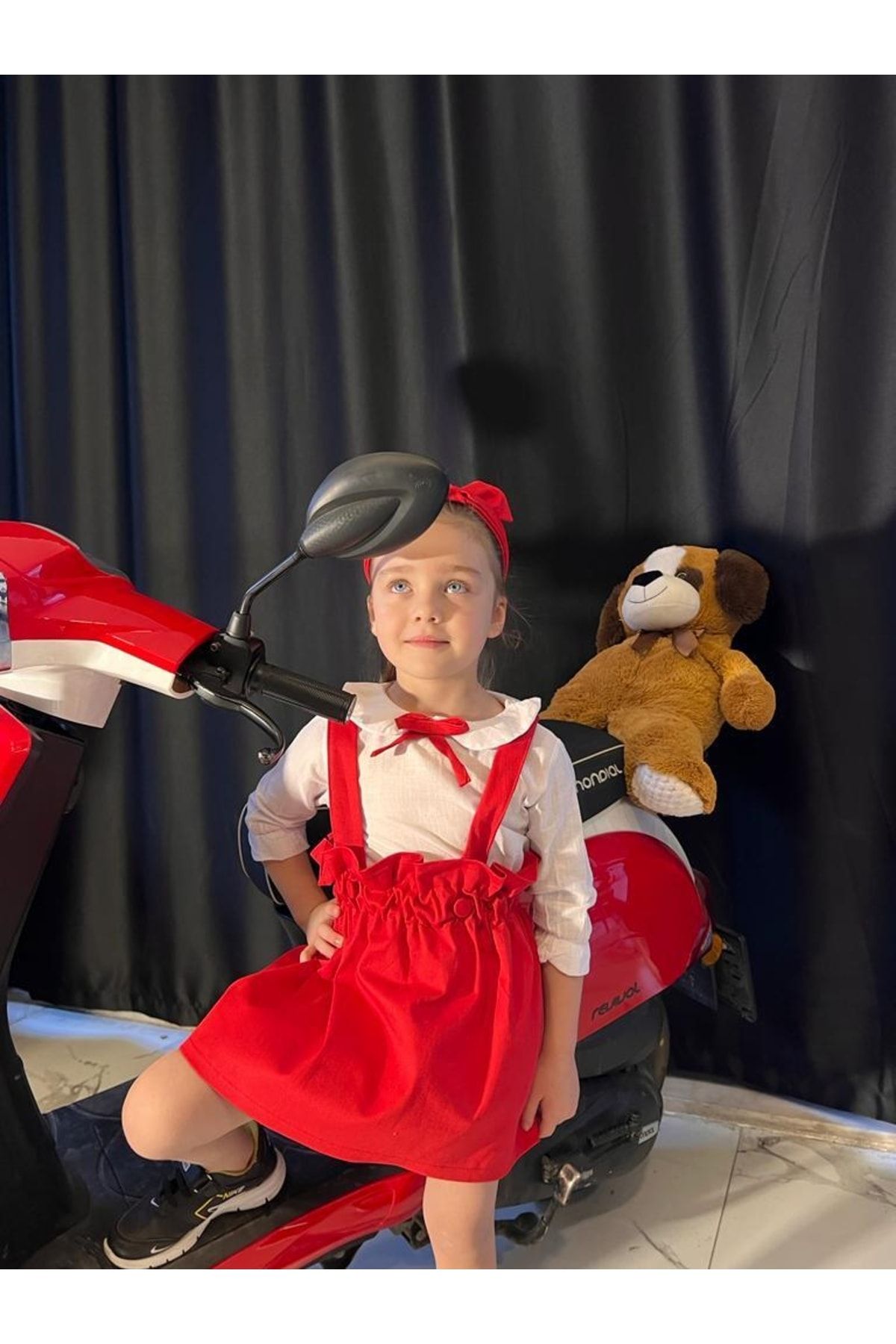 Poplinkids Kırmızı Salopet Takım  144