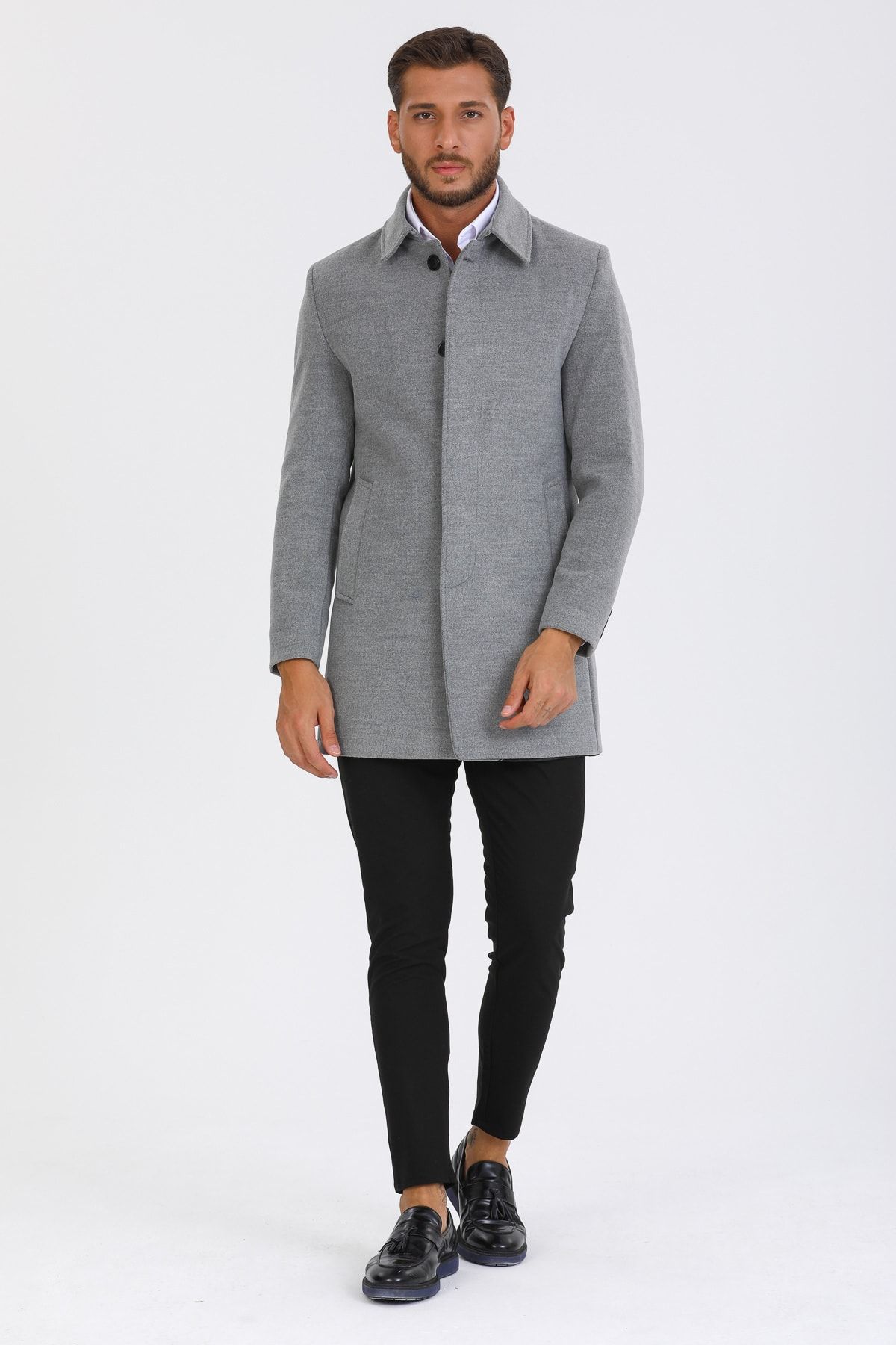 Light gray sales mens coat