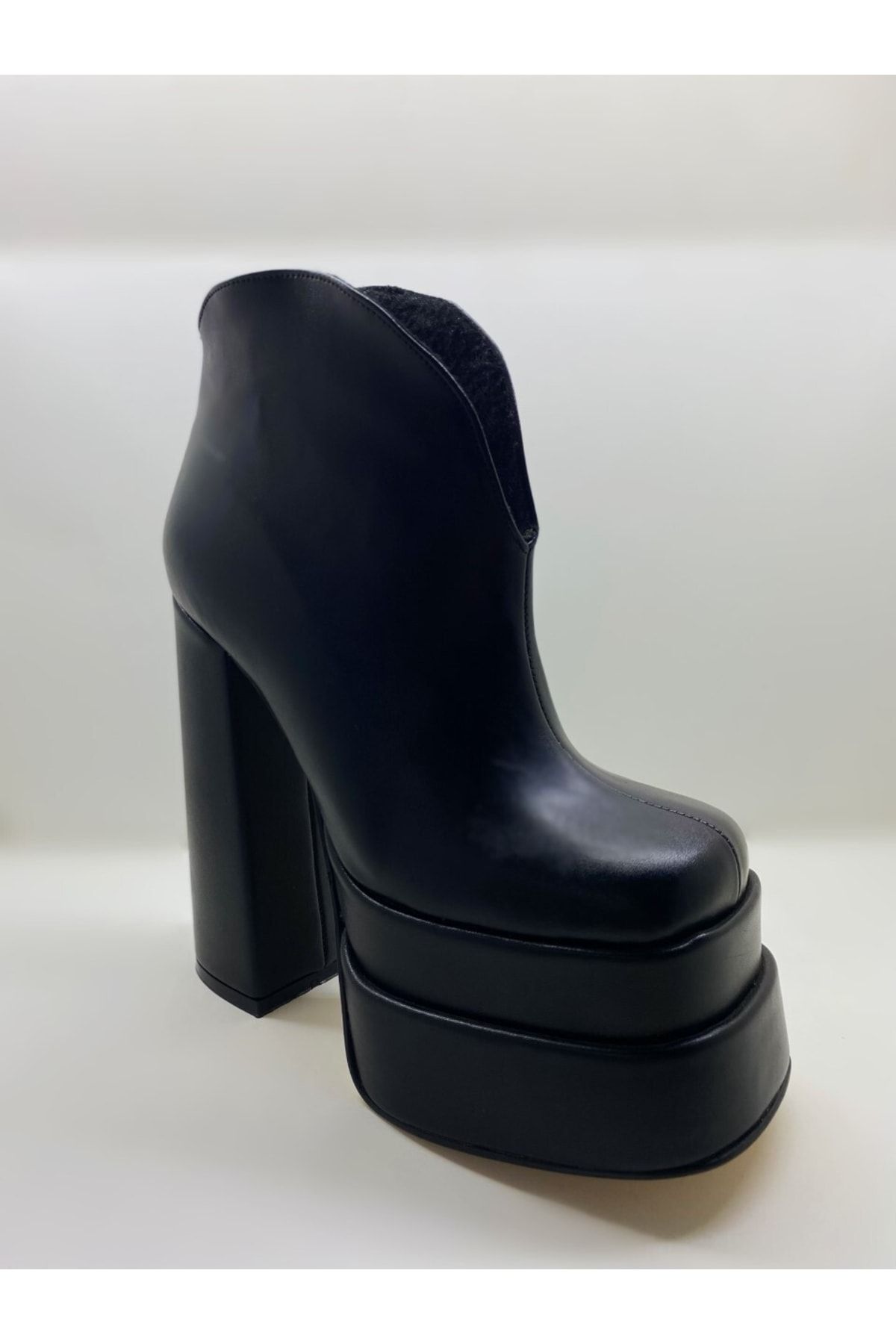 Num40S-Black Double Layer Platform High Heel Women's Boots Custom and Large Sizes 2