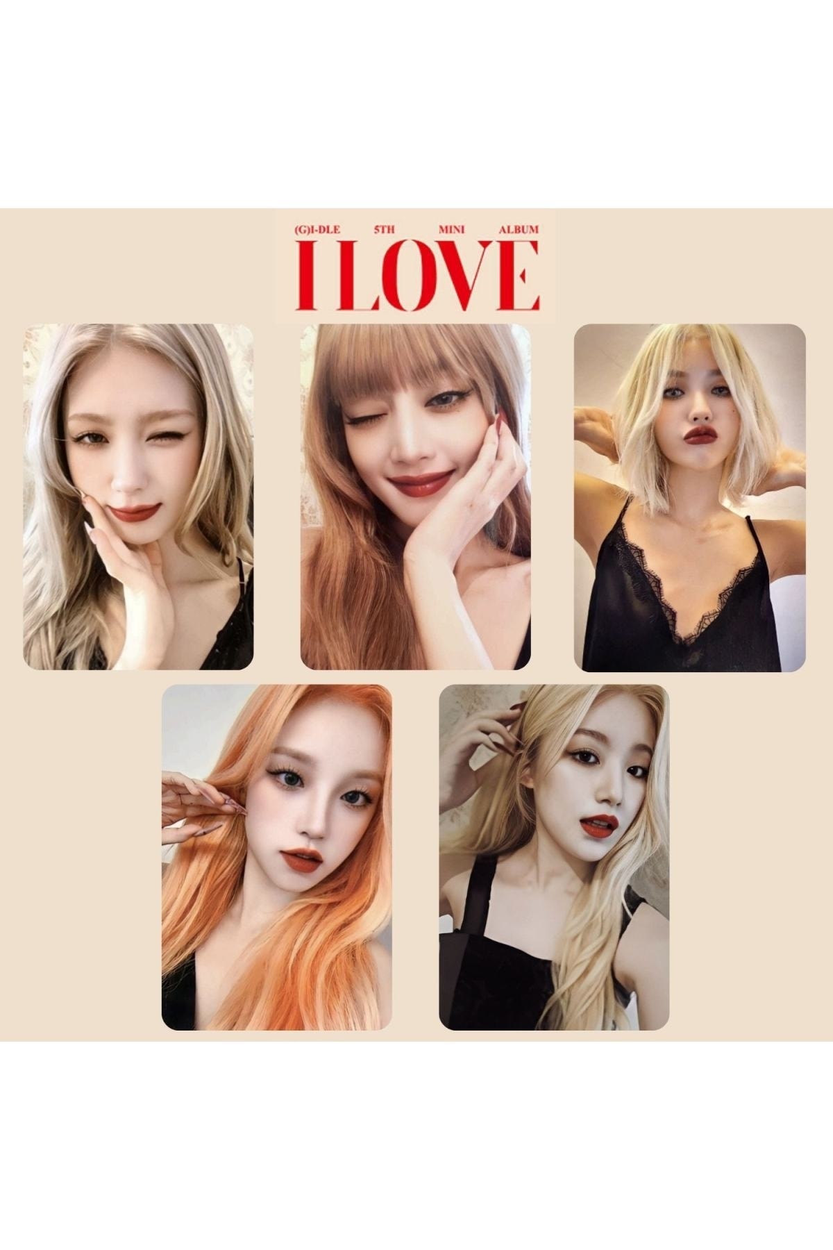 (G)-IDLE SHOPEE kpopmerch 64枚 Kpop Dünyasi (g)ı-dle '' I Love '' Albüm Kart Seti 2 - Fiyatı