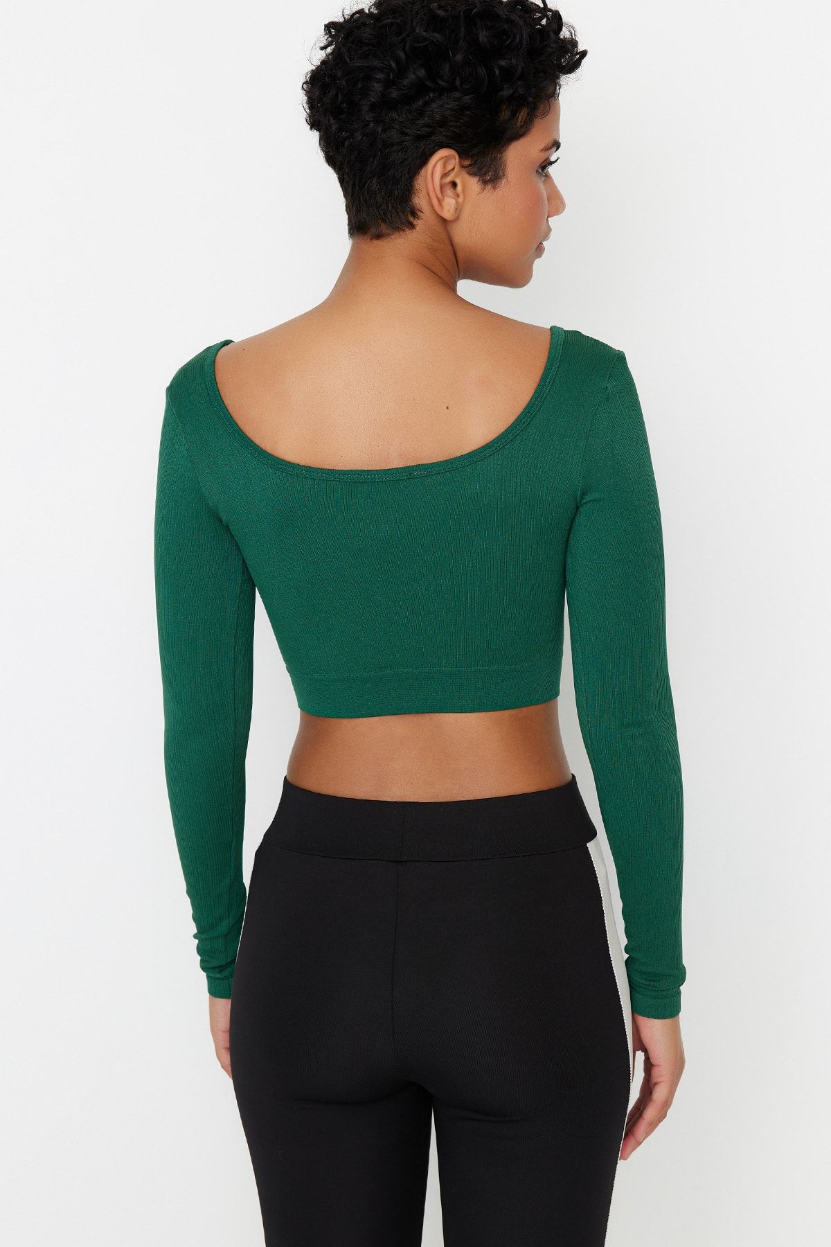 Trendyol Collection-Duck Head Green Seamless/Seamless Crop Extra Stretch Gestricktes Sportoberteil/Bluse TWOAW22BZ0450 5