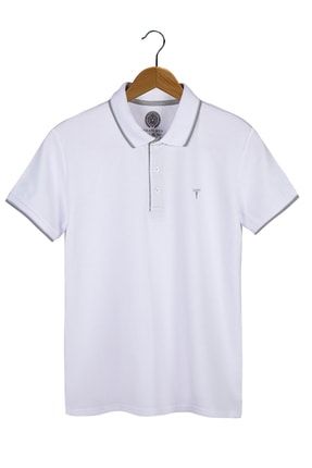 Erkek Yakası Çizgili Polo Yaka T-shirt Vavn21y-3400749-01 Beyaz VAVN21Y-3400749-01