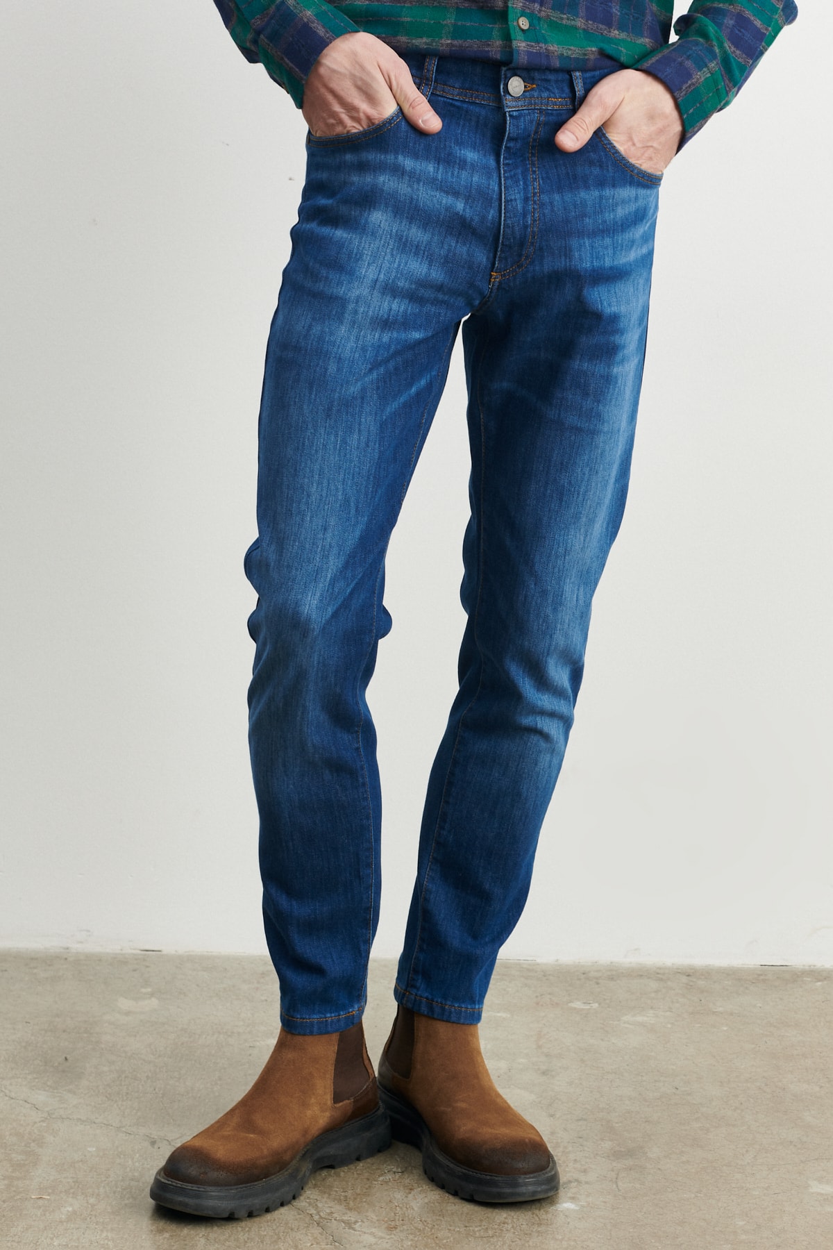 AC&Co / Altınyıldız Classics Erkek Lacivert Trend Slim Fit Dar Kesim 5 Cep Denim Jean Kot Pantolon