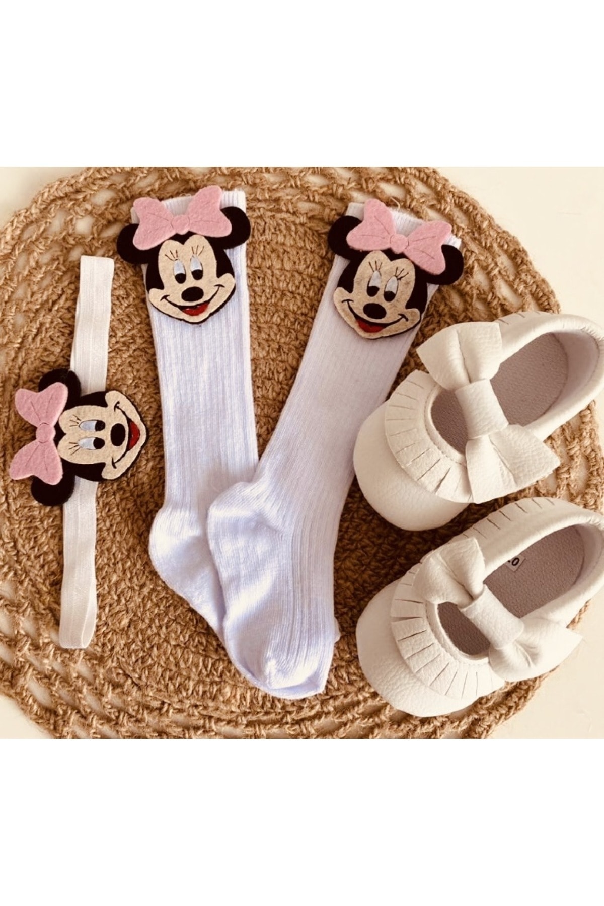 AFRALYAHOME Kız Bebek Hediyelik Makosen Ayakkabı Takımı-bebek Hediyelik Ayakkabı Çorap Toka Takımı