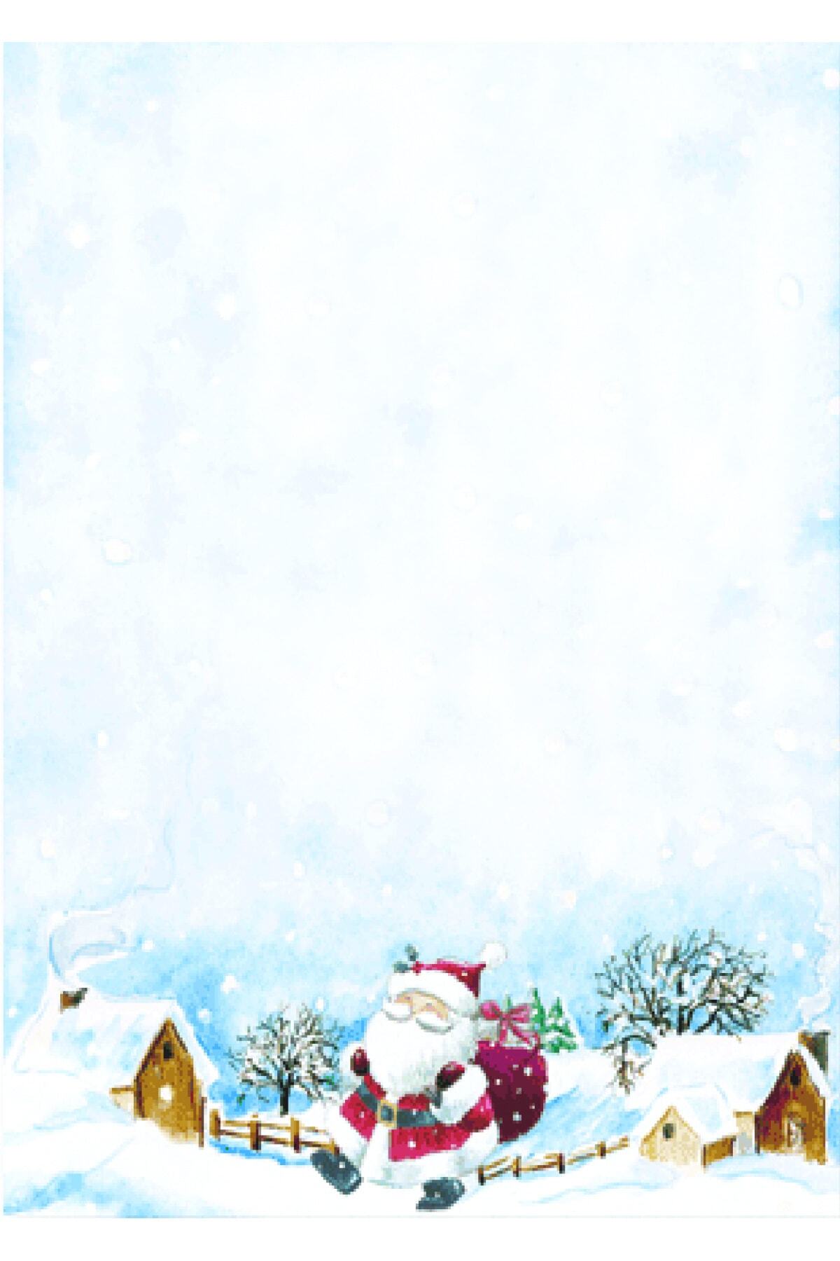 TELLGRAF REKLAM HİZMETLERİ Yılbaşı Temalı Mektup Kağıdı (a5 - 15x21 Cm- 10 Adet)