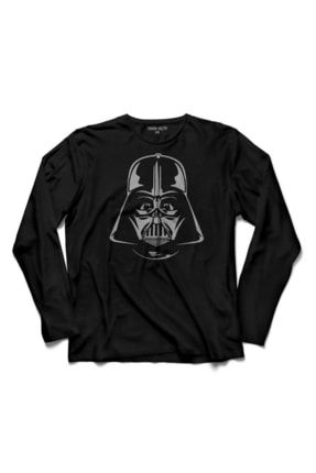 Erkek Siyah Star Wars Dark Sıde Darth Vader Uzun Kollu T-Shirt T04S2700