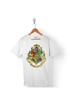 Erkek Beyaz Howgarts Houses Logo Harry Potter Tişört T01B2303
