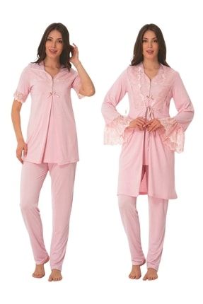 Pudra Sabahlıklı Lohusa Pijama Takımı 0025