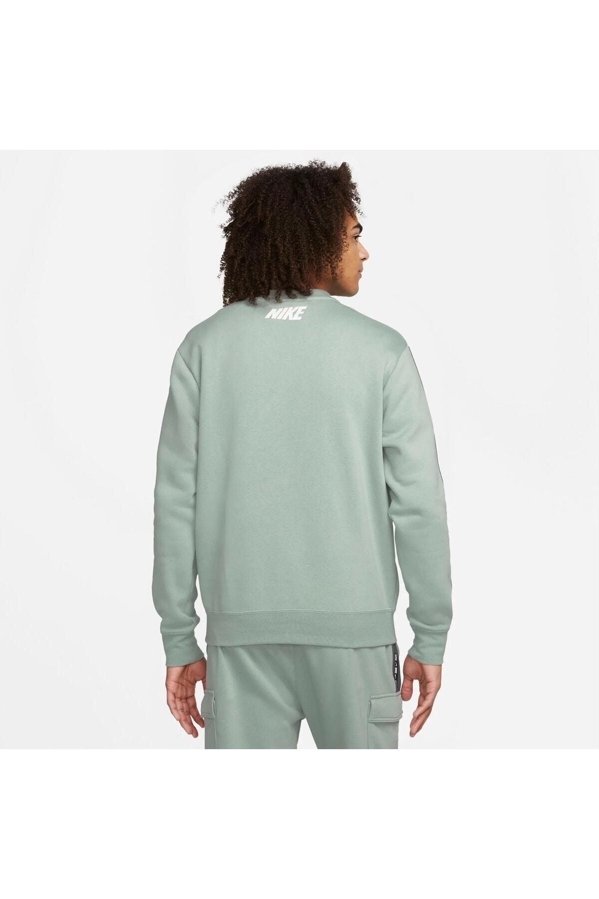 Nike club fleece crew neck sweatshirt in sage green new arrivals