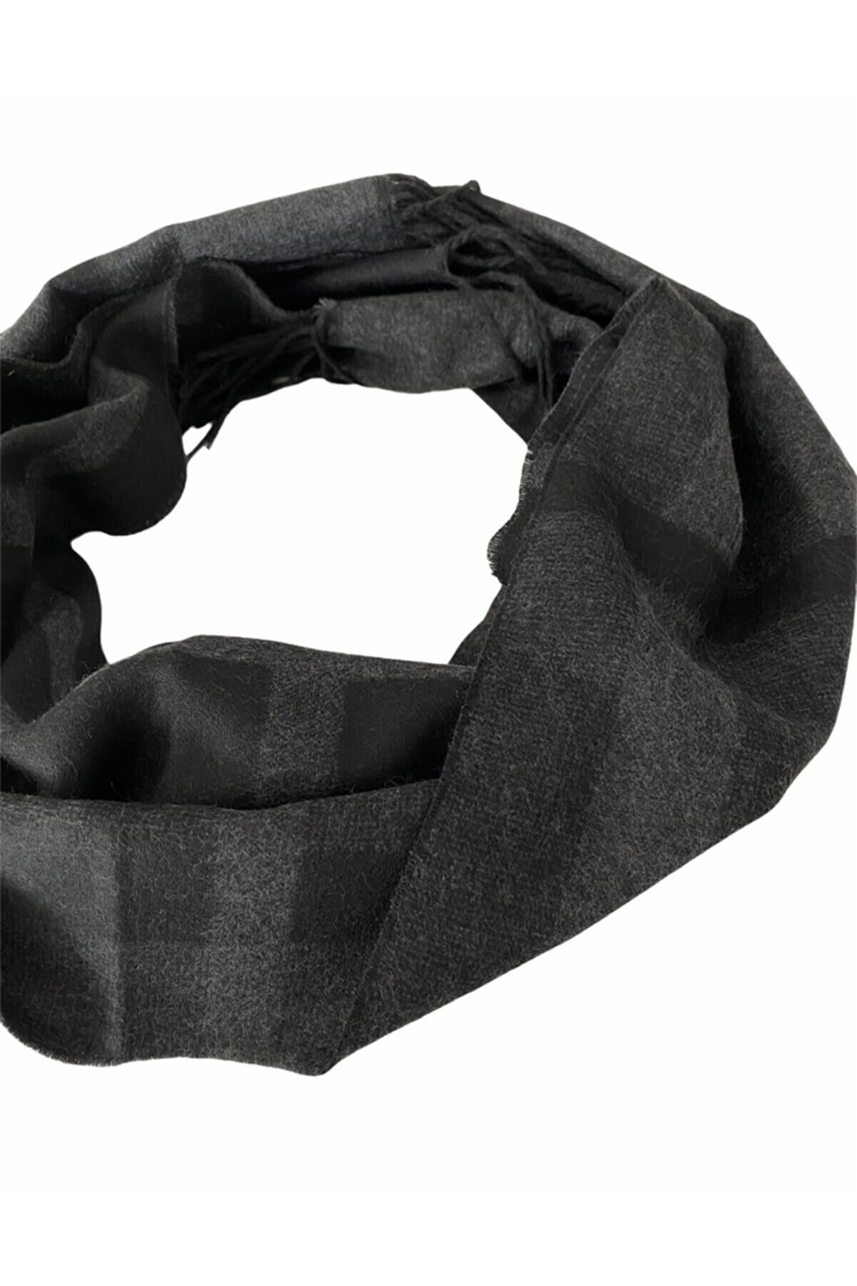 Goldmine  Yumuşak Dokulu Çift Taraflı Desenli Erkek Atkı - Görsel 6