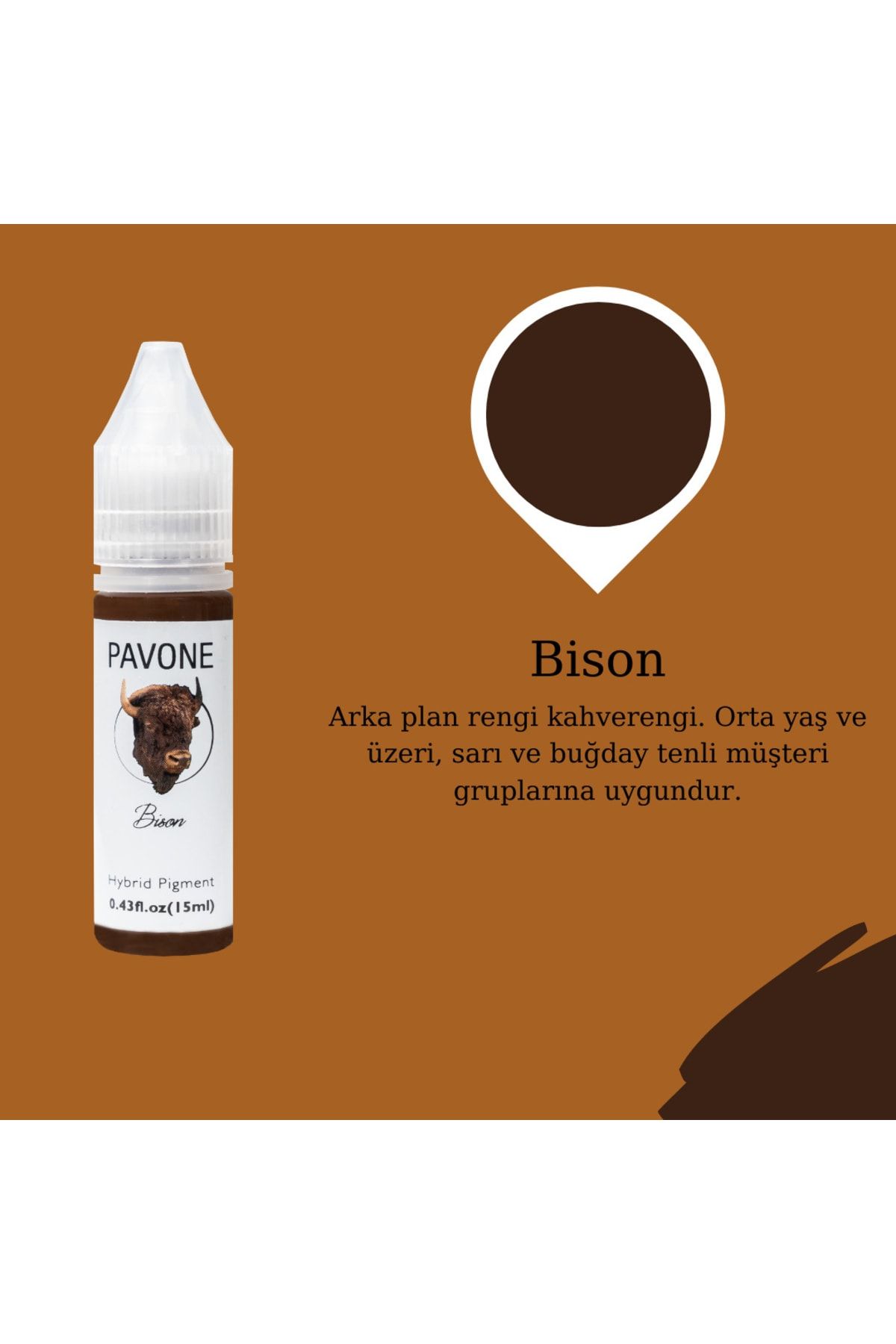 رنگدانه آرایش دائمی ابرو هیبریدی - Bison Pavone