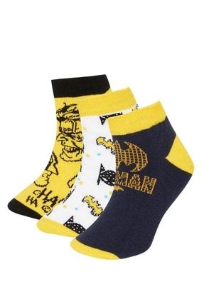 Erkek Çocuk Batman Pamuklu 3'lü Patik Çorap X2350A6NS